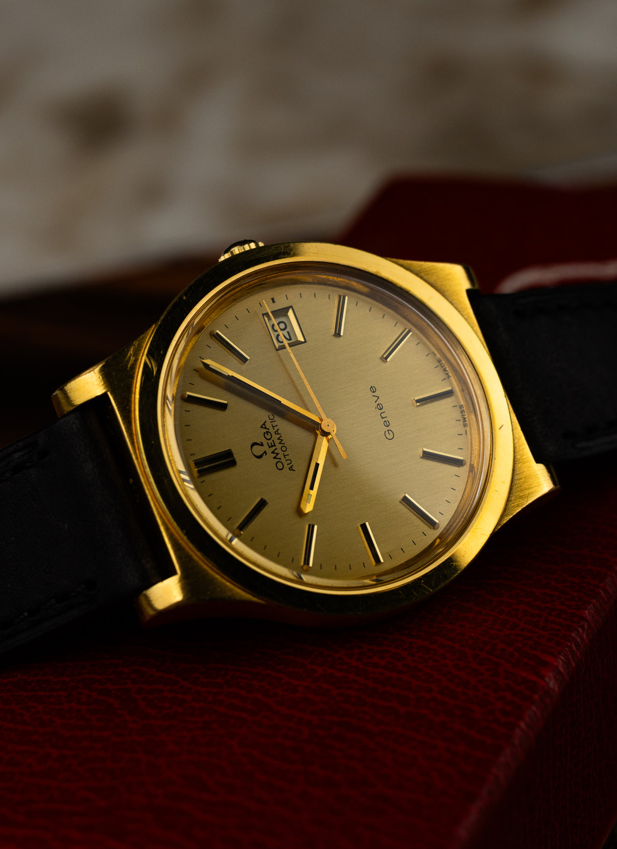 1974 Omega Geneve Gold Plated 166.0168 cal. 1012 Serviced Box