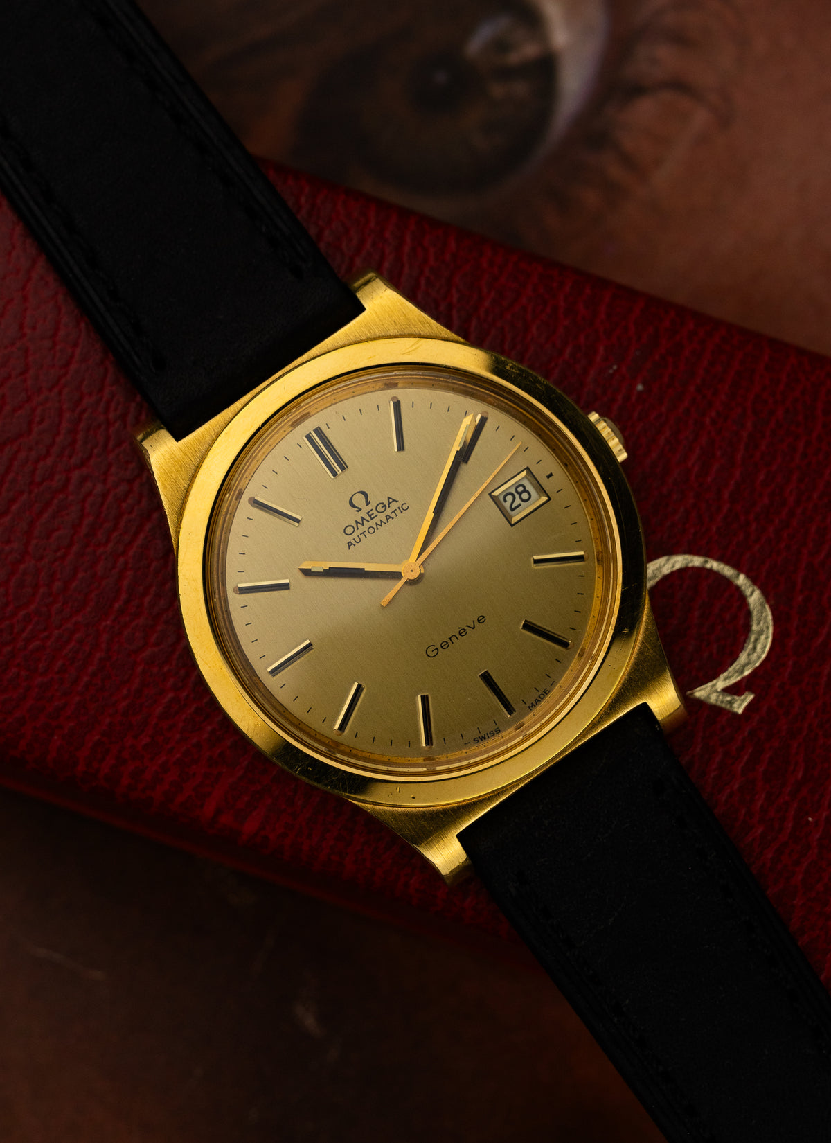 1974 Omega Geneve Gold Plated 166.0168 cal. 1012 Serviced Box
