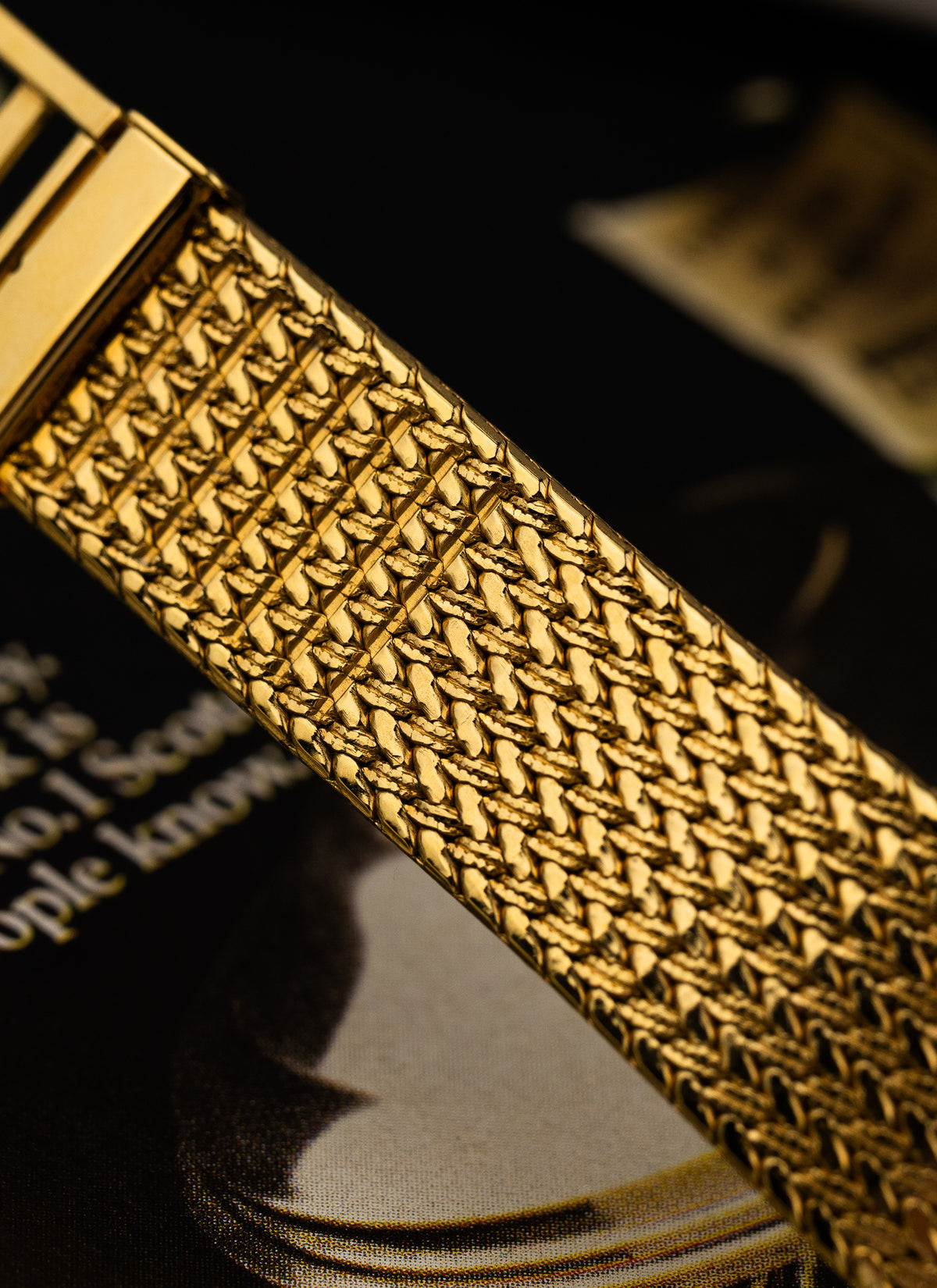 1980s Rado Vintage Gold Bracelet Diamonds 121.3588.2