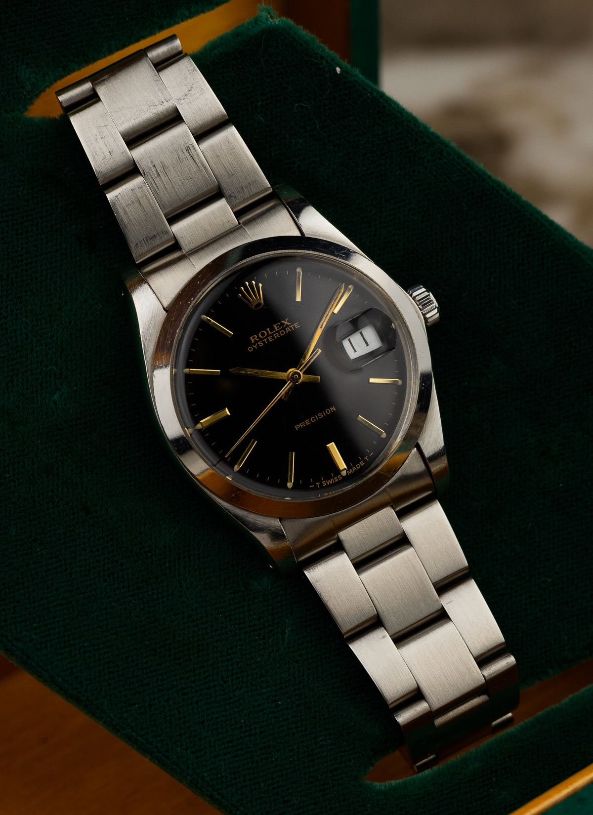 1984 Rolex Oysterdate Precision Black Gilt Dial 6694 cal. 1225 Box