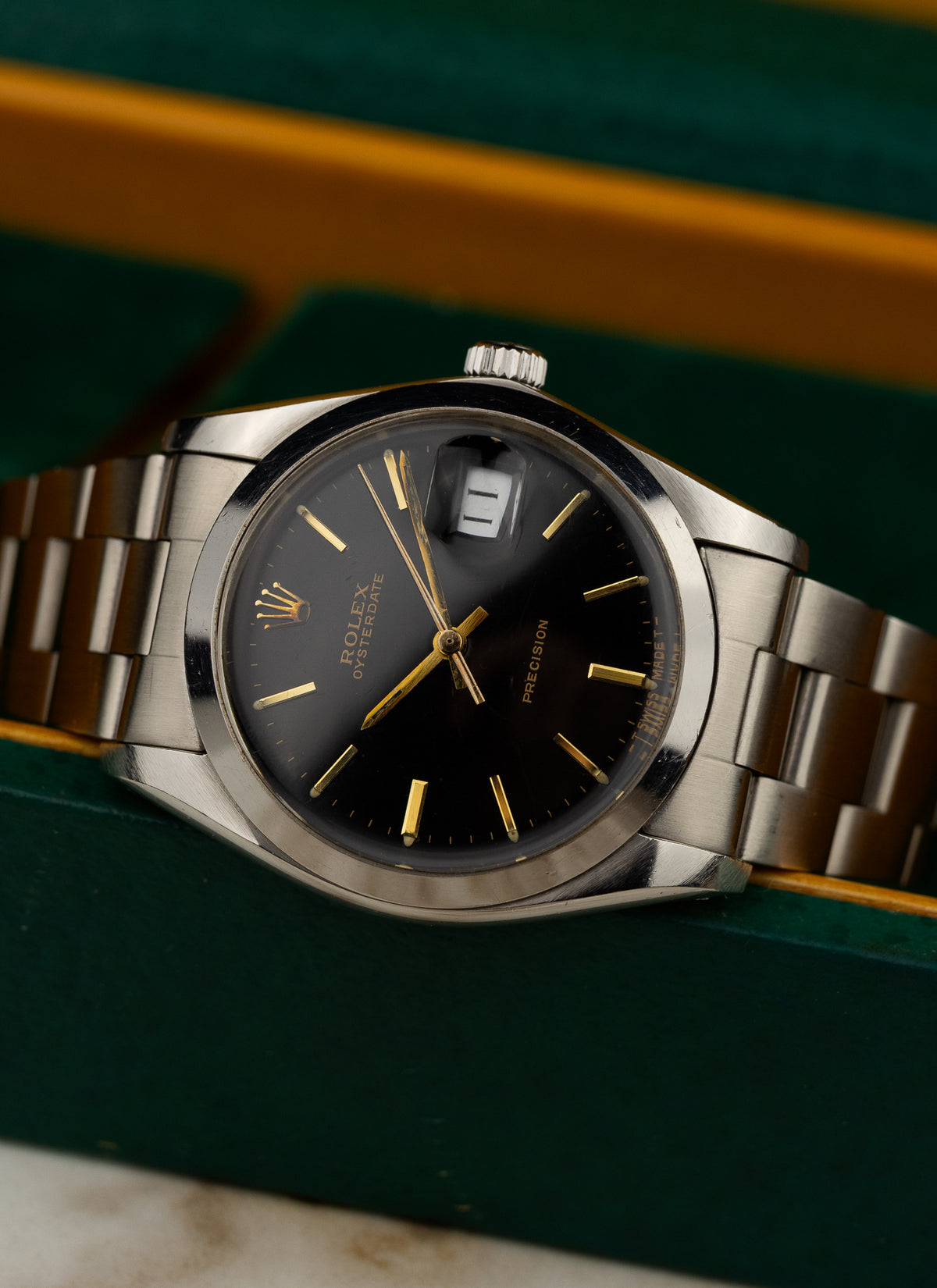 1984 Rolex Oysterdate Precision Black Gilt Dial 6694 cal. 1225 Box