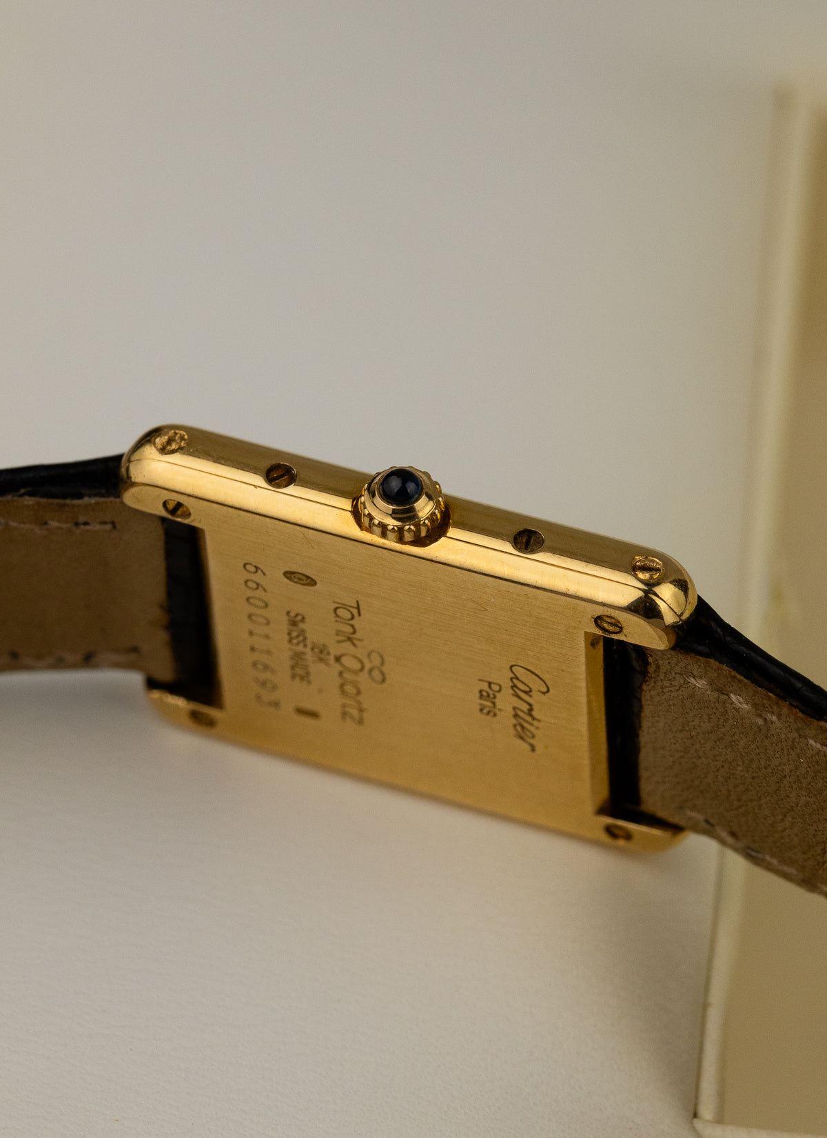 1990s 18K Lady Cartier Tank Louis 66001 Box
