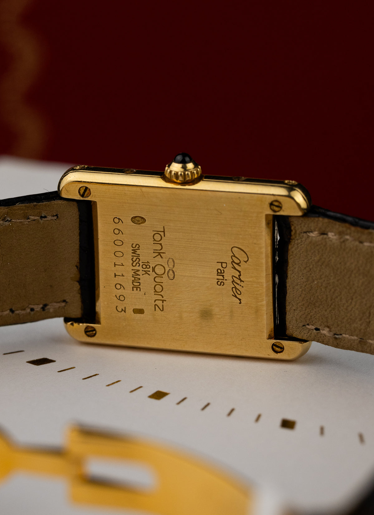 1990s 18K Lady Cartier Tank Louis 66001 Box