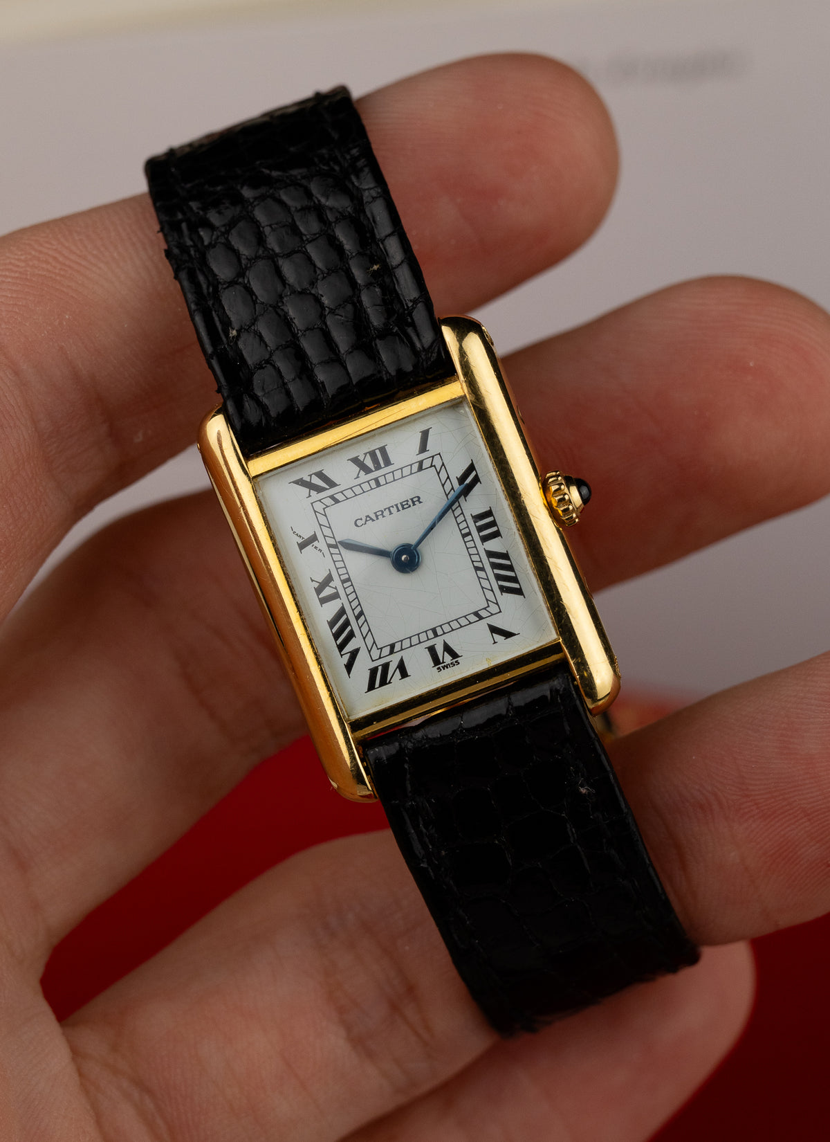 1990s 18K Lady Cartier Tank Louis 66001 Box