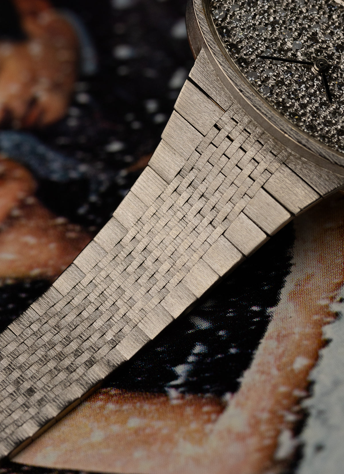 1970s 18K Lady Ebel White Gold Diamonds Pavé Dial