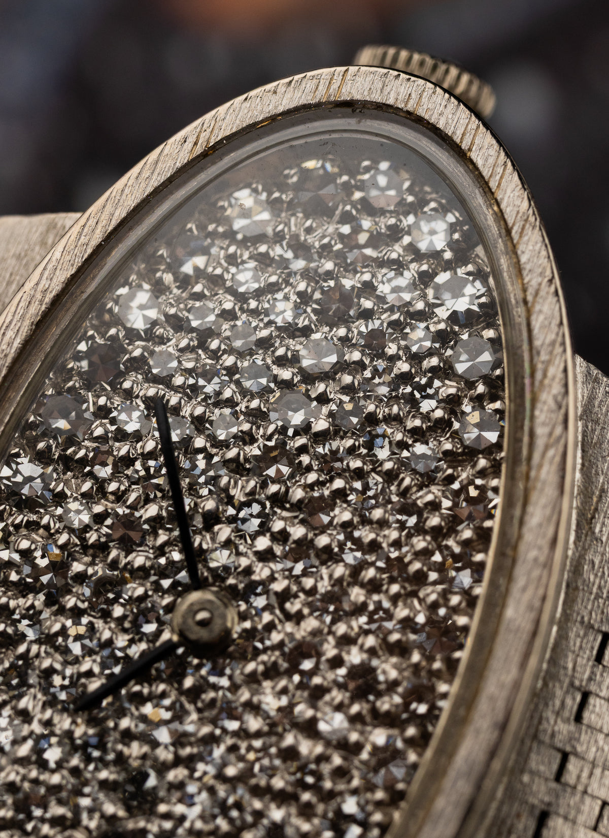 1970s 18K Lady Ebel White Gold Diamonds Pavé Dial