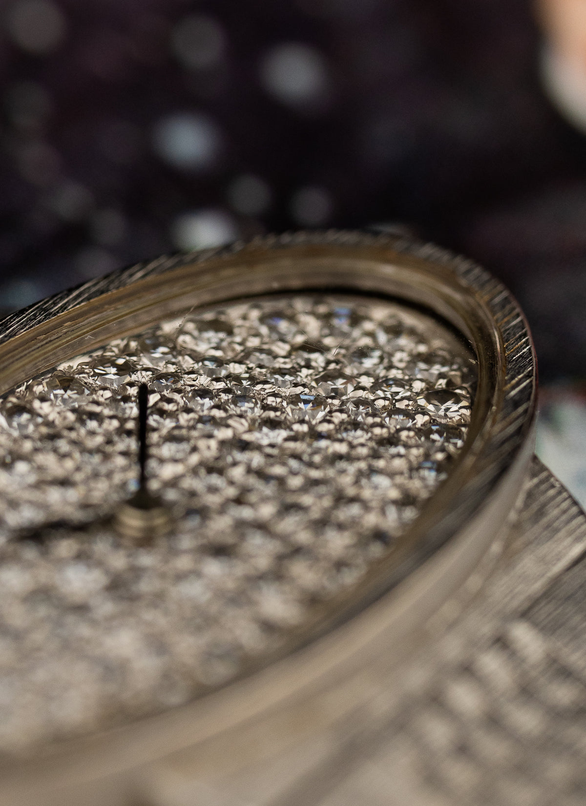 1970s 18K Lady Ebel White Gold Diamonds Pavé Dial