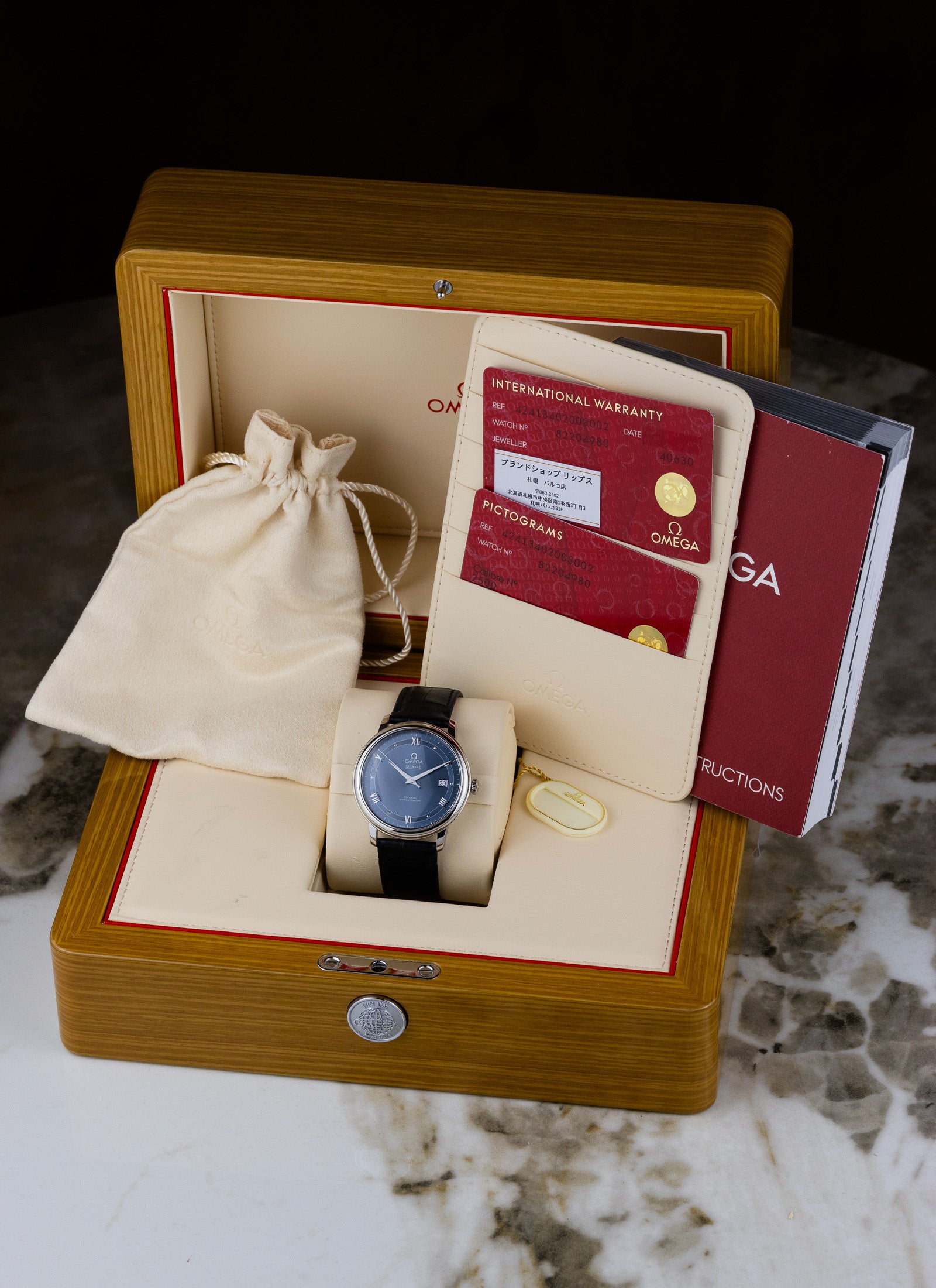2020s Omega De Ville Prestige 424.13.40.20.03.002 cal. 2500 Full Set