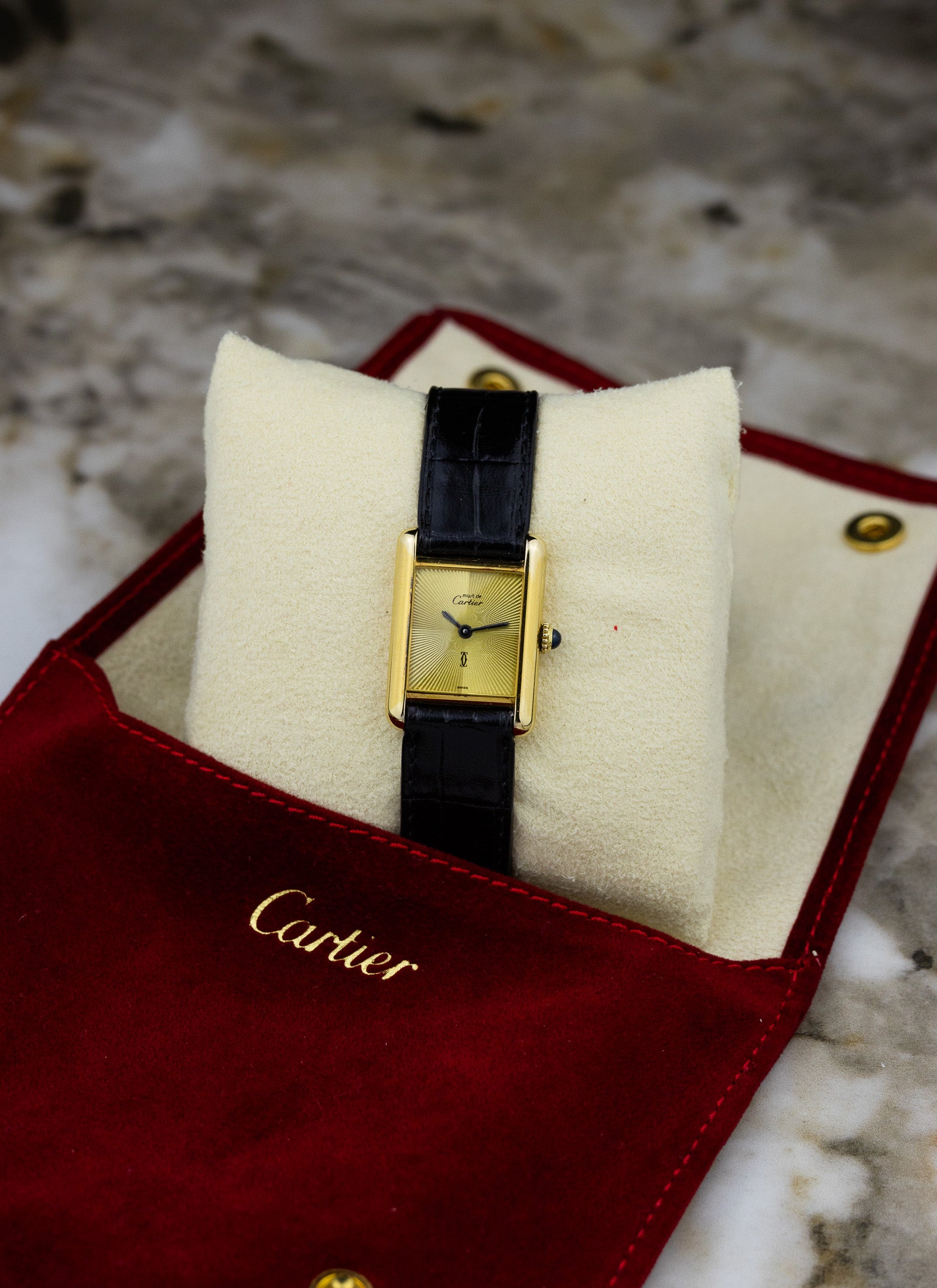 1980s Lady Cartier Must Tank Manual Winding „Discor Dial”