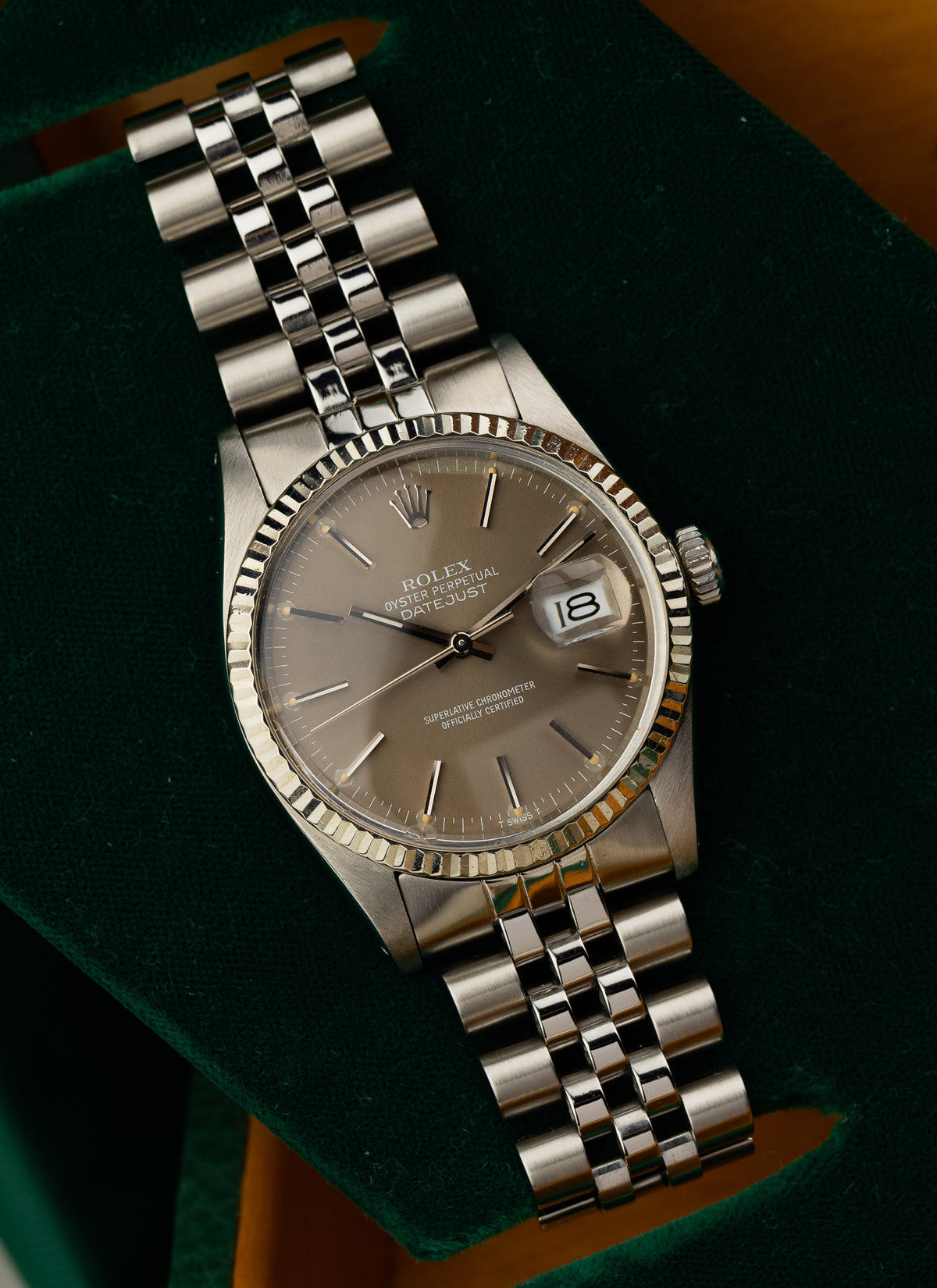 1981 Rolex Datejust Grey Taupe Dial 16014