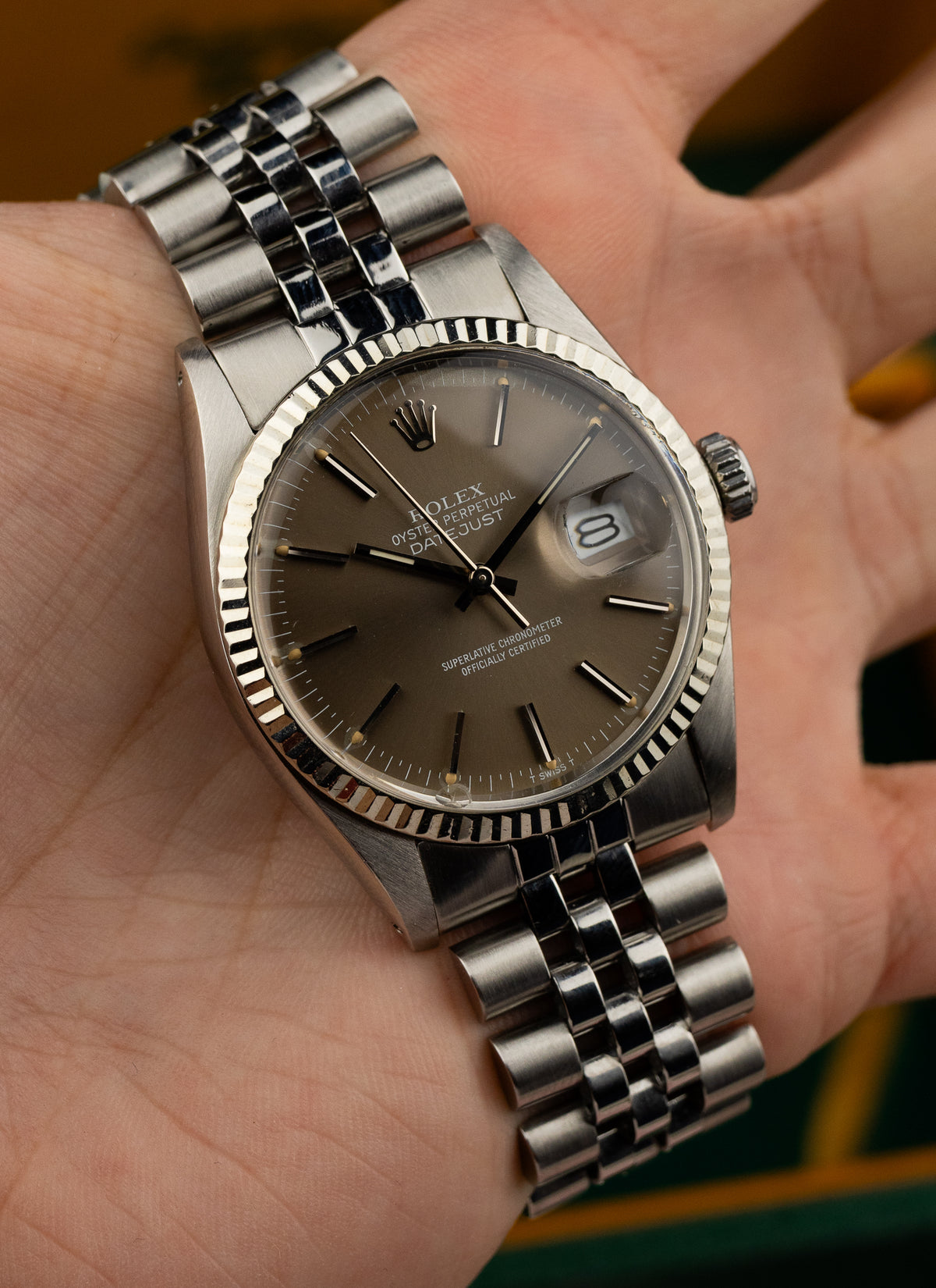 1981 Rolex Datejust Grey Taupe Dial 16014