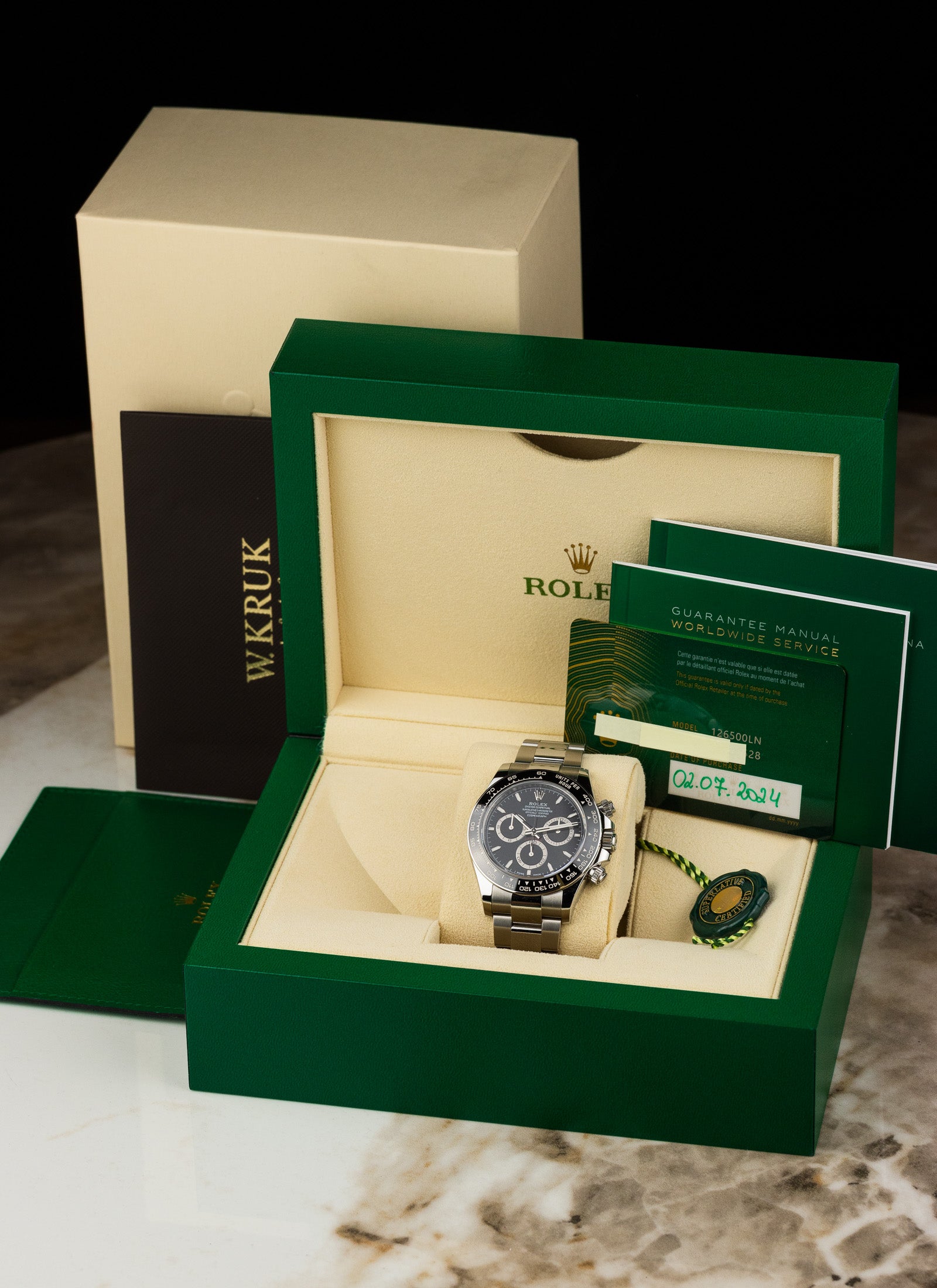 2024 Rolex Daytona 126500LN Black Dial New/Unworn Full Set Kruk