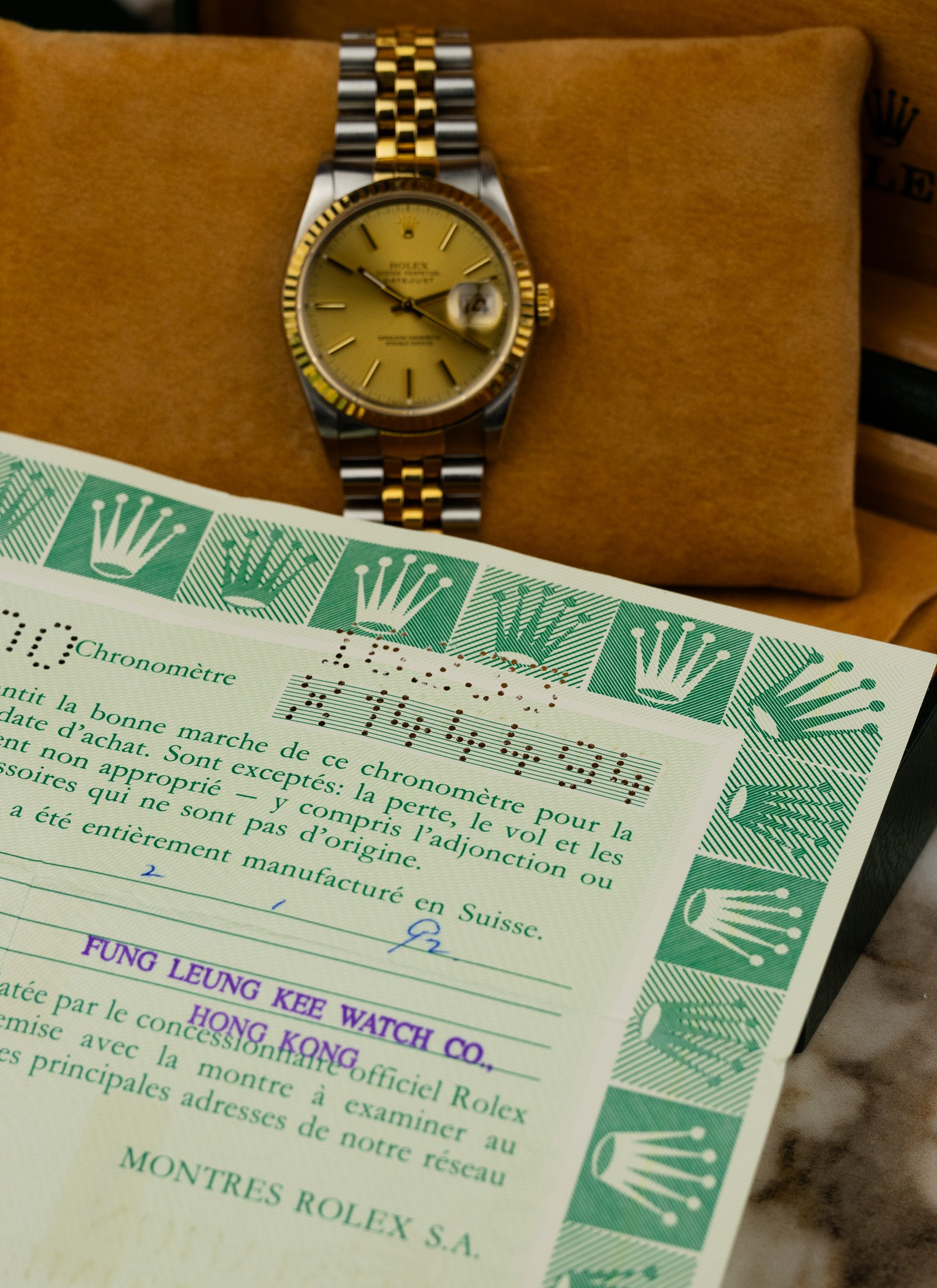 1991 Rolex Datejust Bicolor Champagne Dial 16233 Serviced Full Set