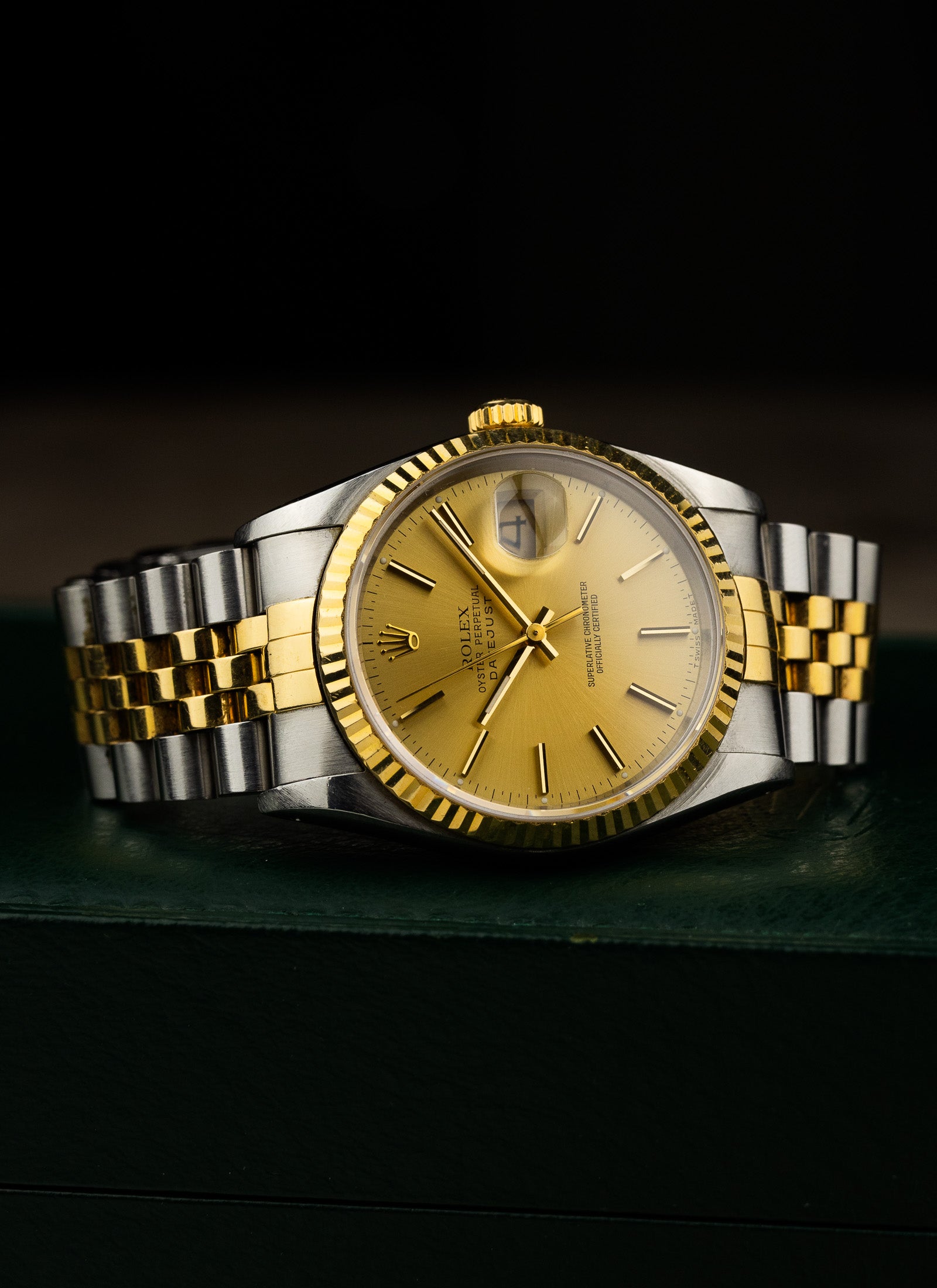 1991 Rolex Datejust Bicolor Champagne Dial 16233 Serviced Full Set