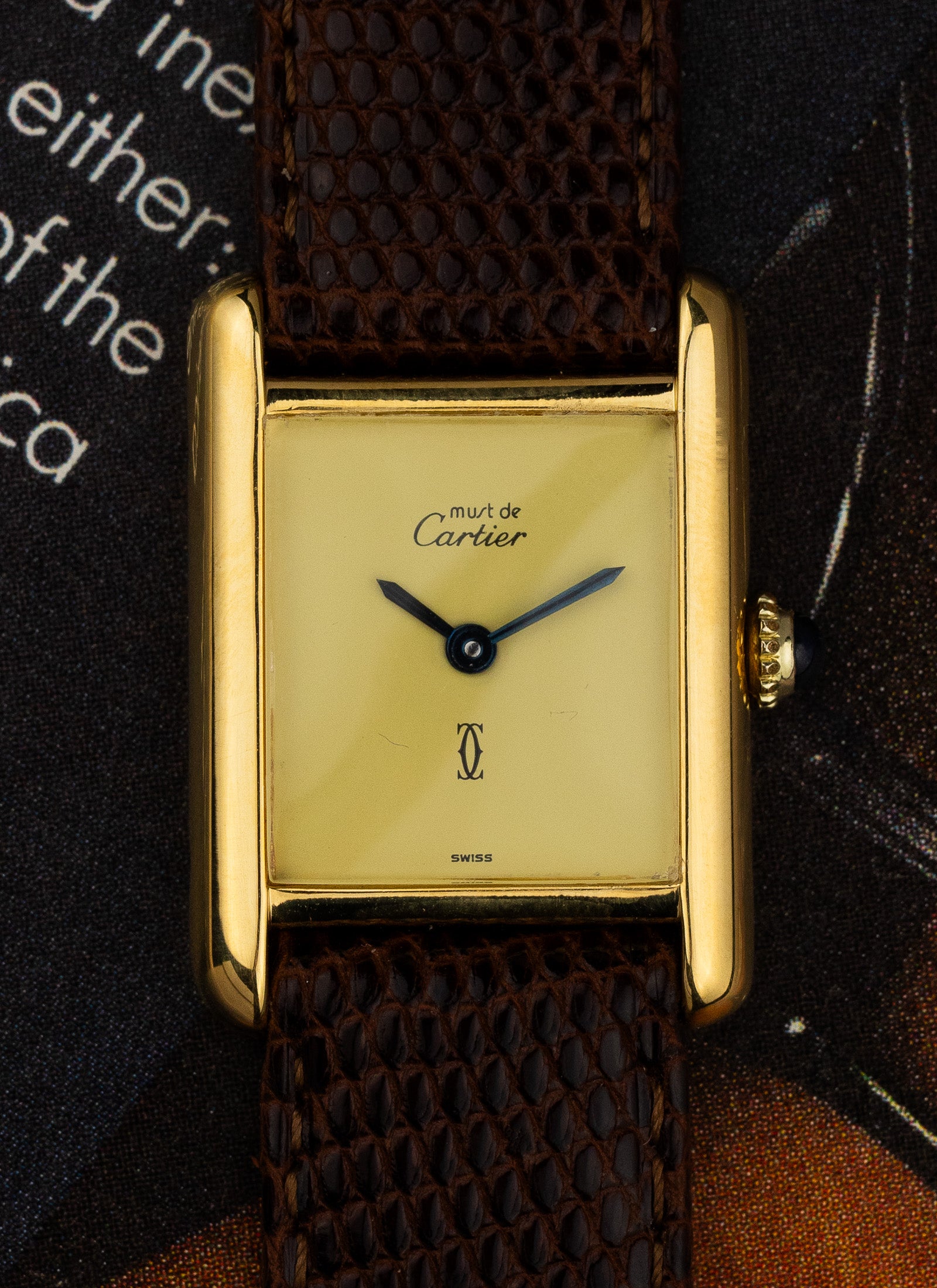 1980s Lady Cartier Must Tank Lemon Dial Manual Winding Serviced