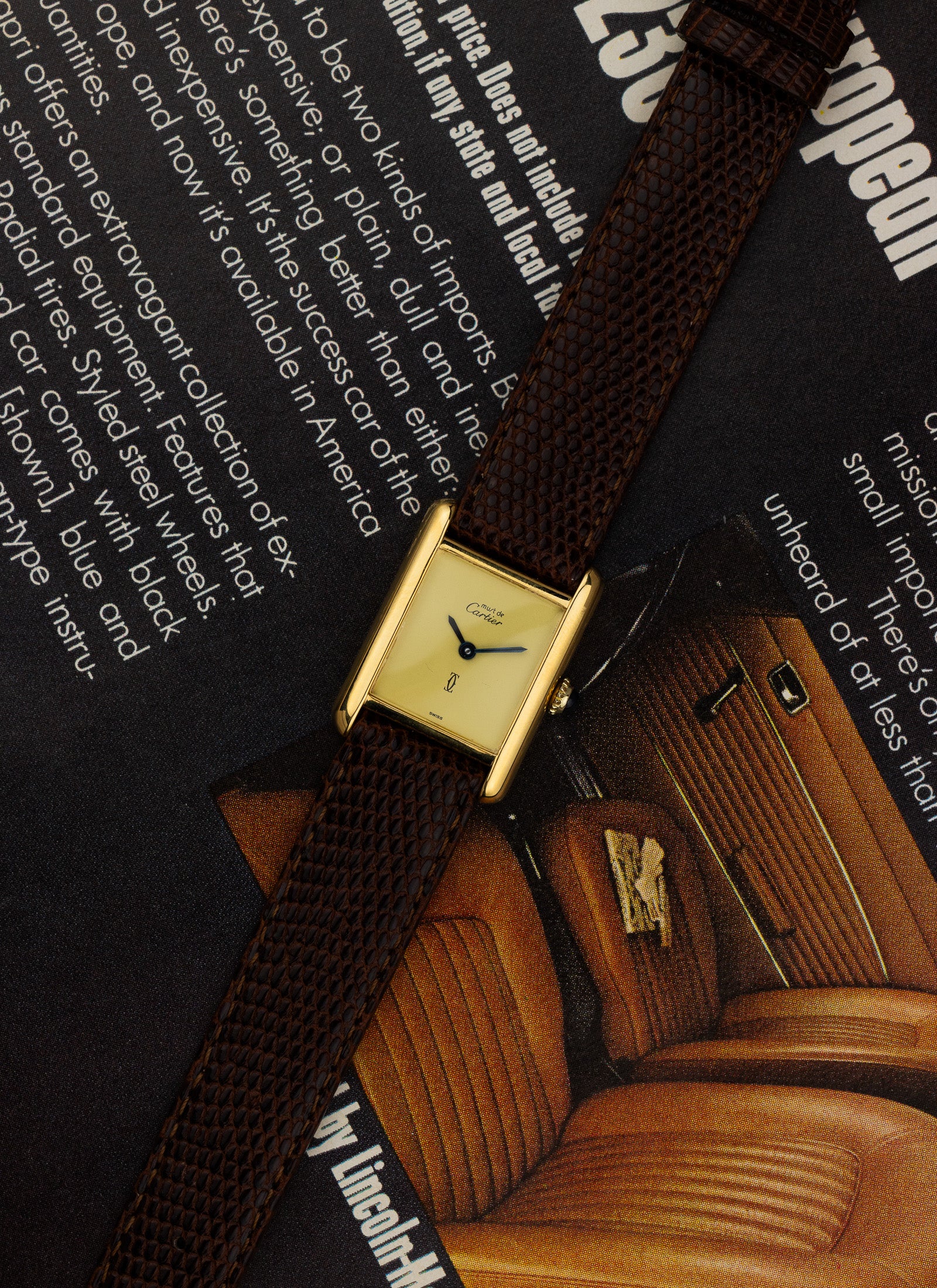 1980s Lady Cartier Must Tank Lemon Dial Manual Winding Serviced