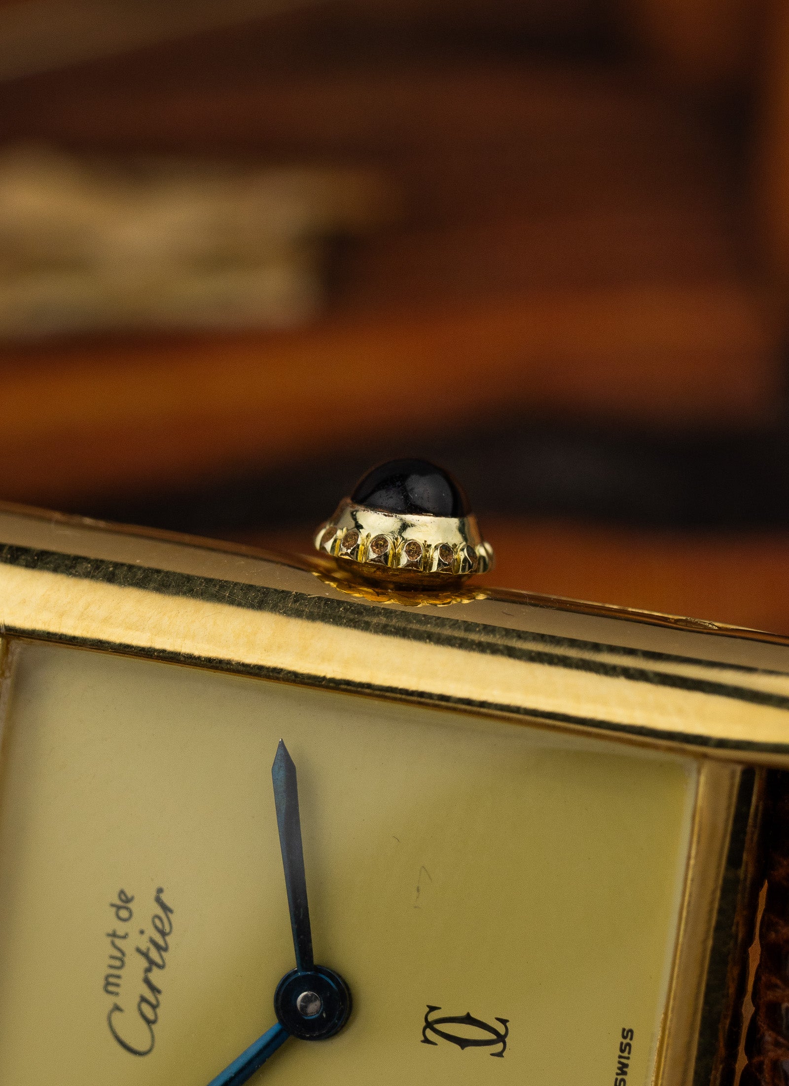 1980s Lady Cartier Must Tank Lemon Dial Manual Winding Serviced