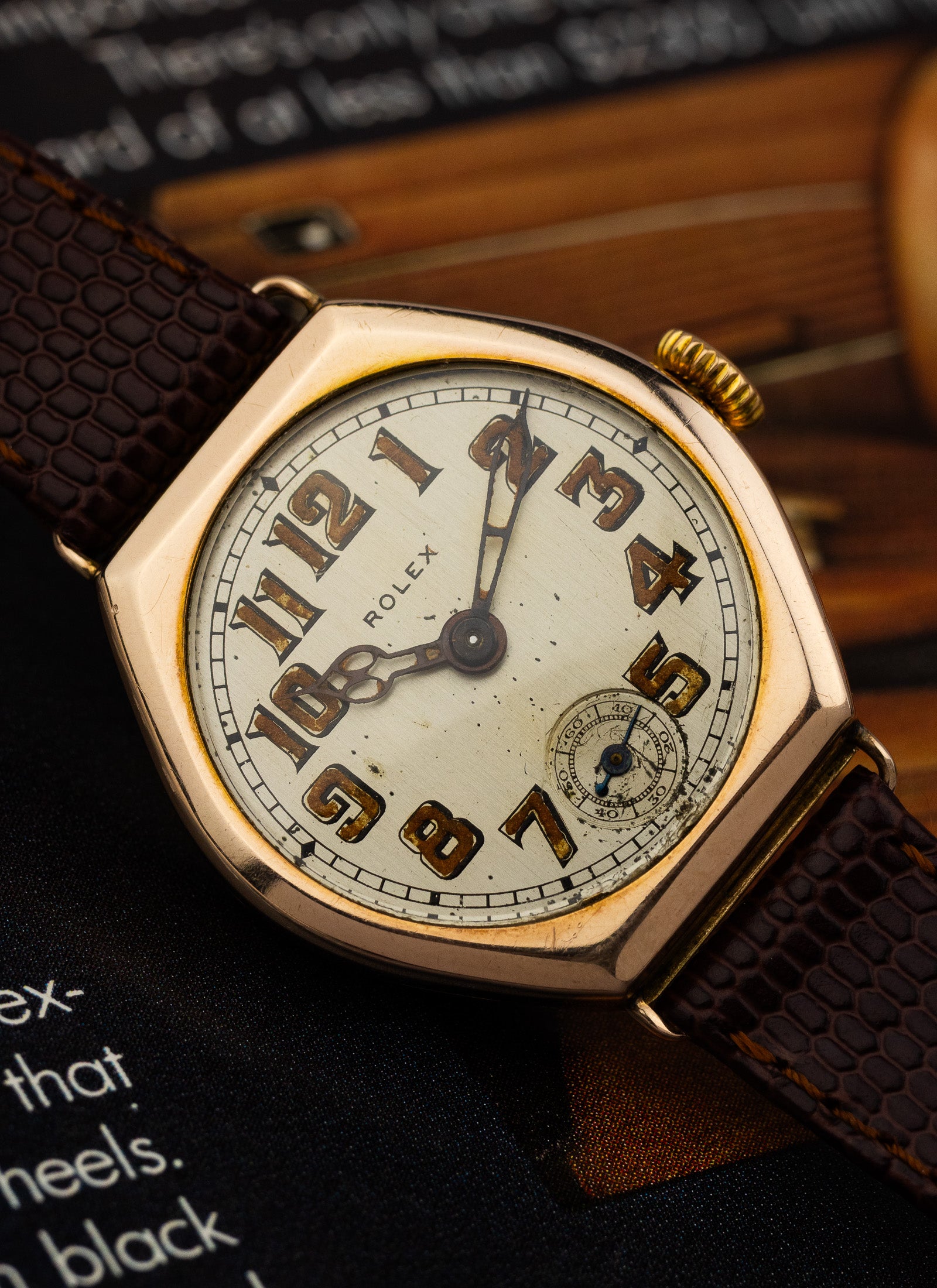 1933 9K Rolex Trench Radium Dial