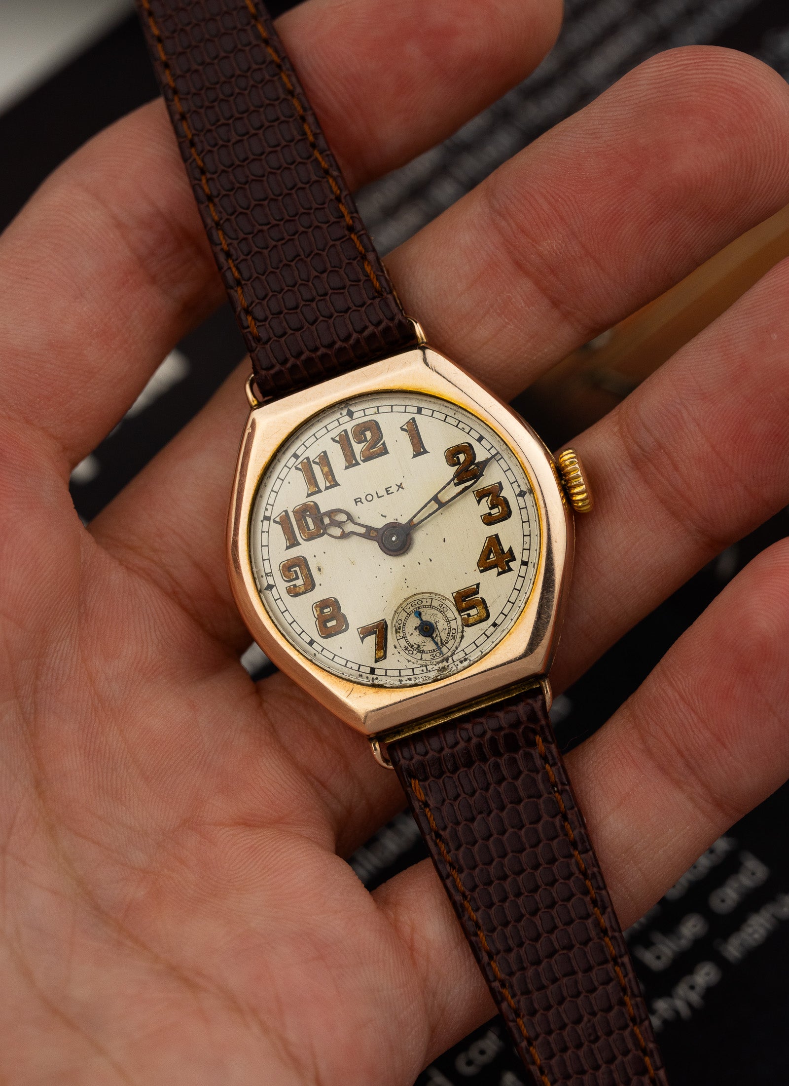 1933 9K Rolex Trench Radium Dial