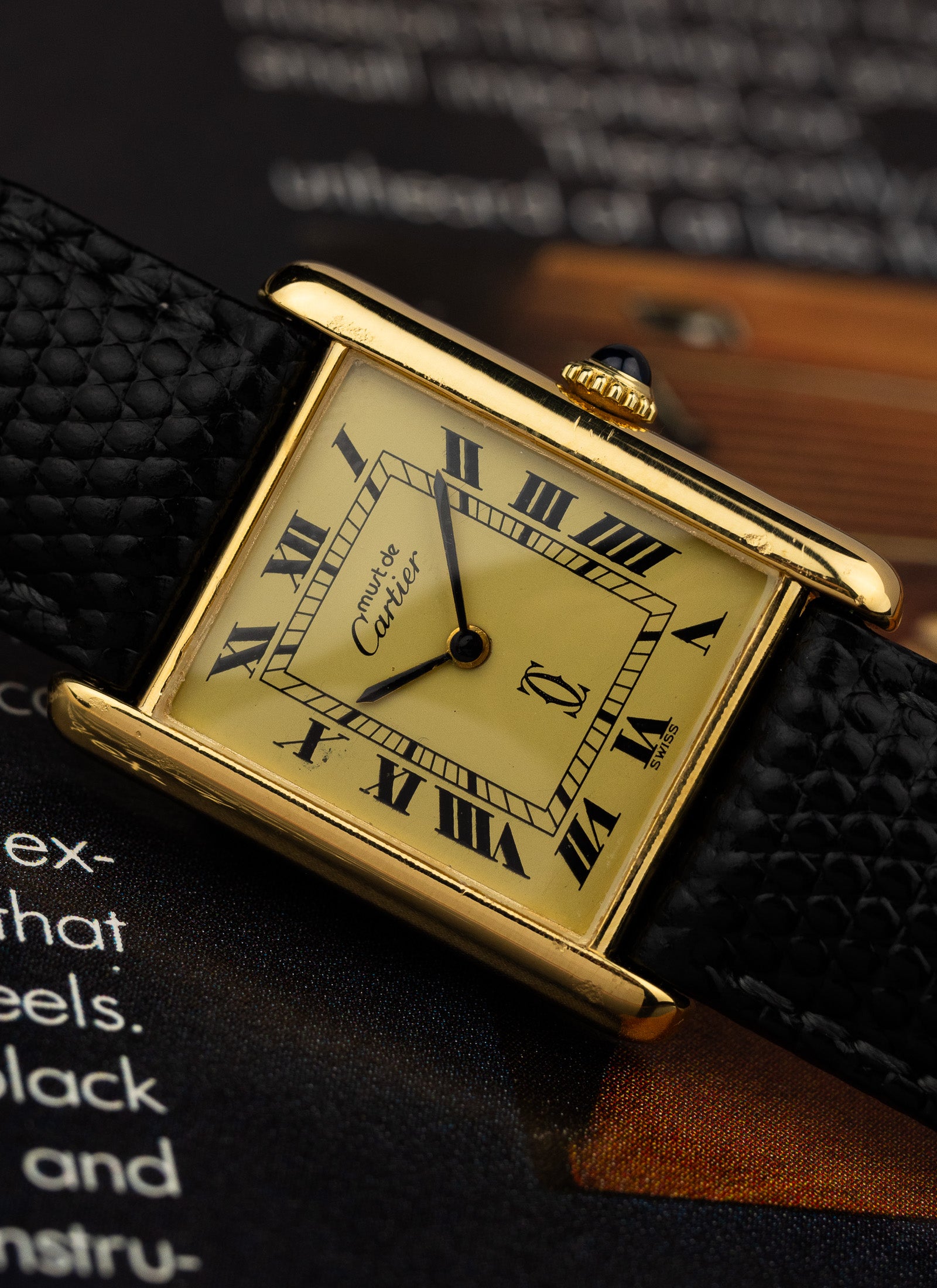 1980s Cartier Must Tank Ivory Manual Winding Serviced