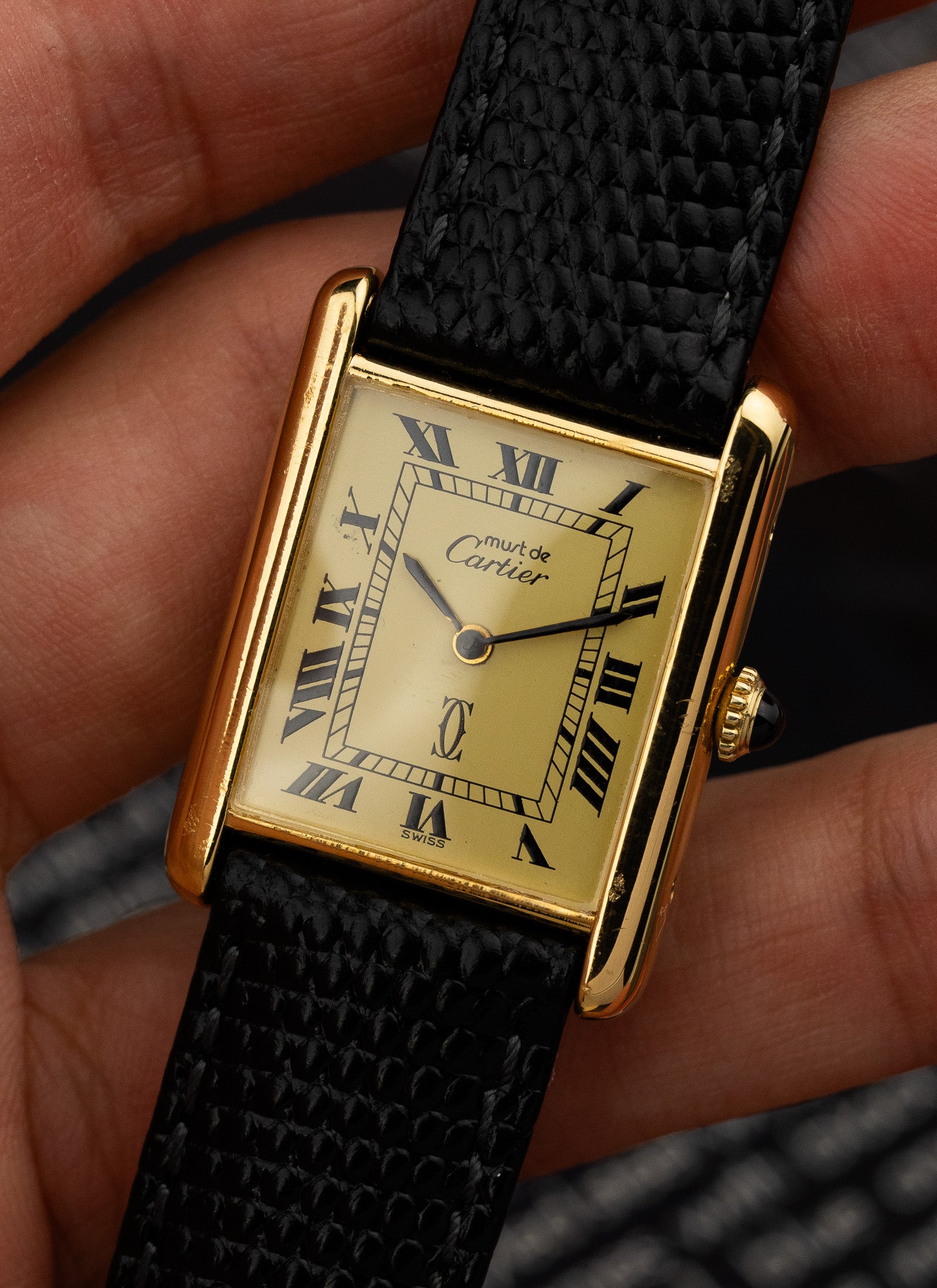 1980s Cartier Must Tank Ivory Manual Winding Serviced