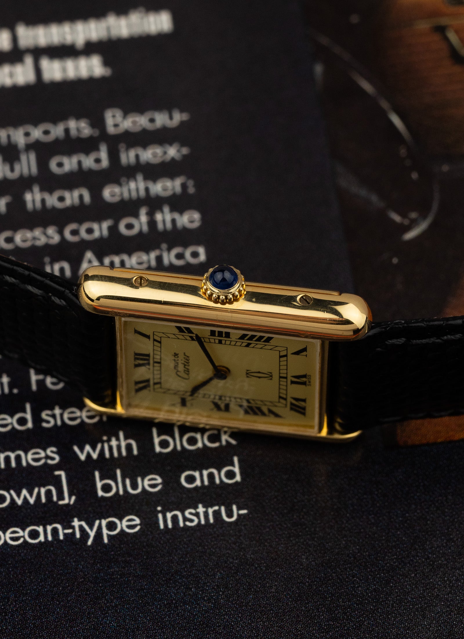 1980s Cartier Must Tank Ivory Manual Winding Serviced