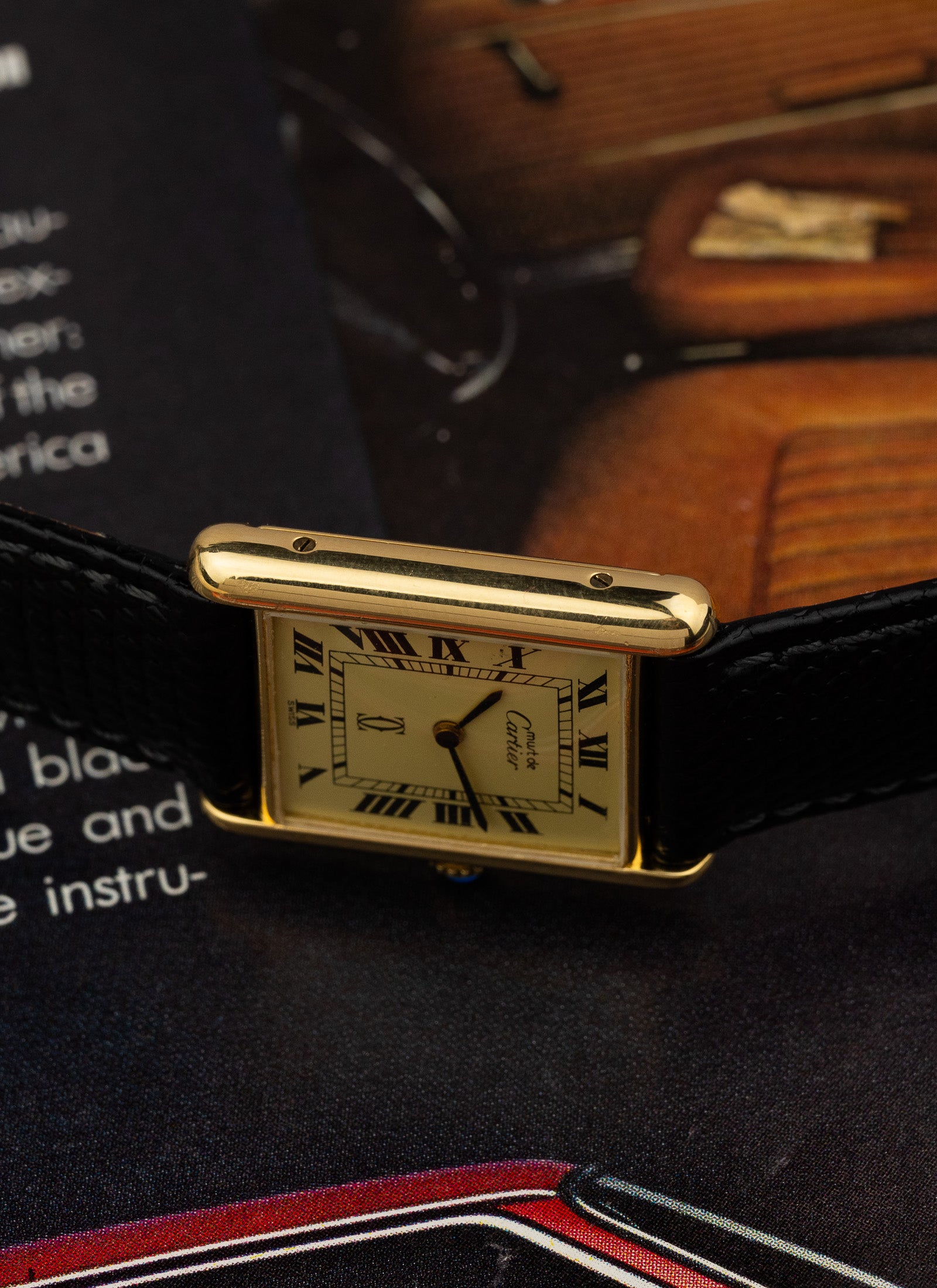 1980s Cartier Must Tank Ivory Manual Winding Serviced