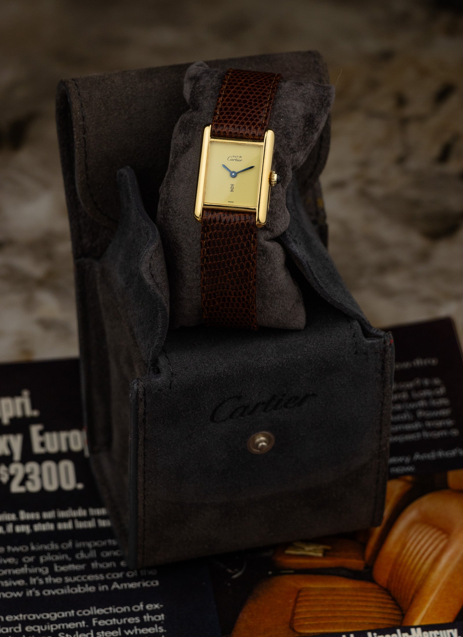 1980s Lady Cartier Must Tank Lemon Dial Manual Winding Serviced