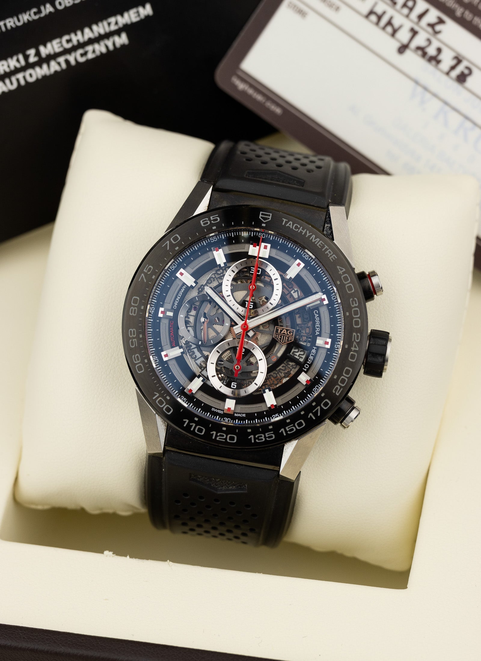 TAG Heuer Carrera Cal. Heuer 01 Skeleton Ceramic Bezel CAR2A1z 45mm Full Set Kruk