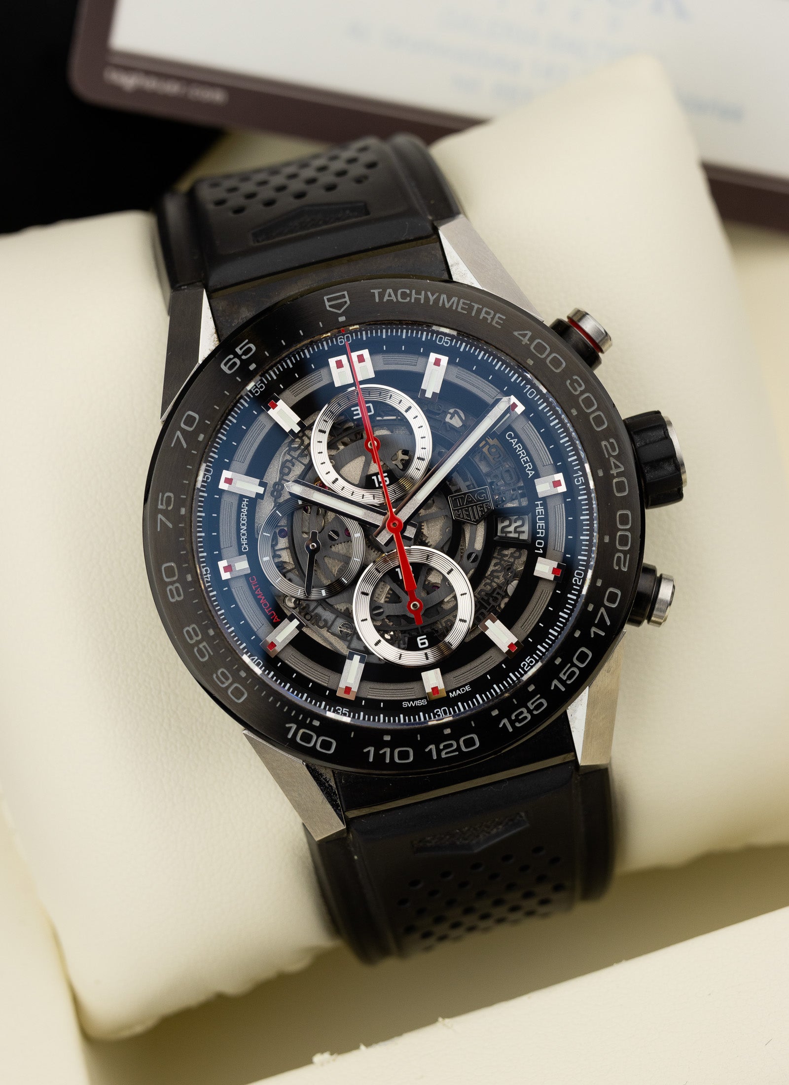 TAG Heuer Carrera Cal. Heuer 01 Skeleton Ceramic Bezel CAR2A1z 45mm Full Set Kruk