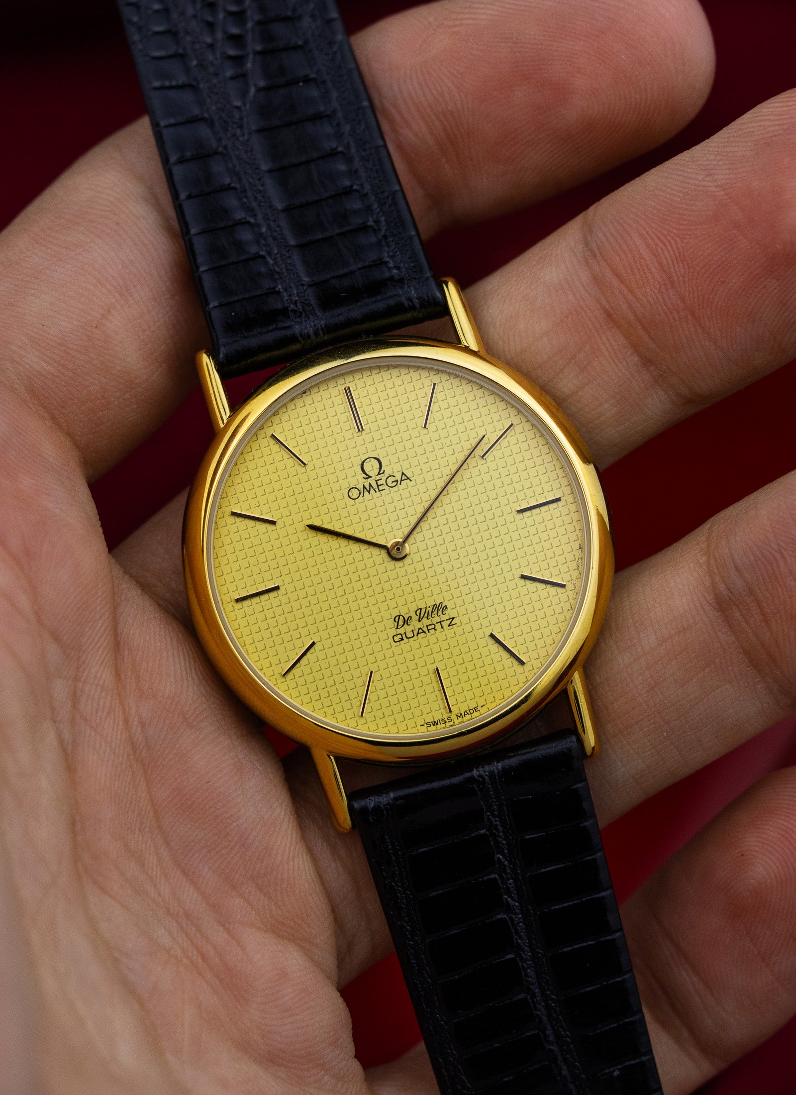 1980s Omega De Ville Waffle Dial 191.0092 cal. 1351 Box