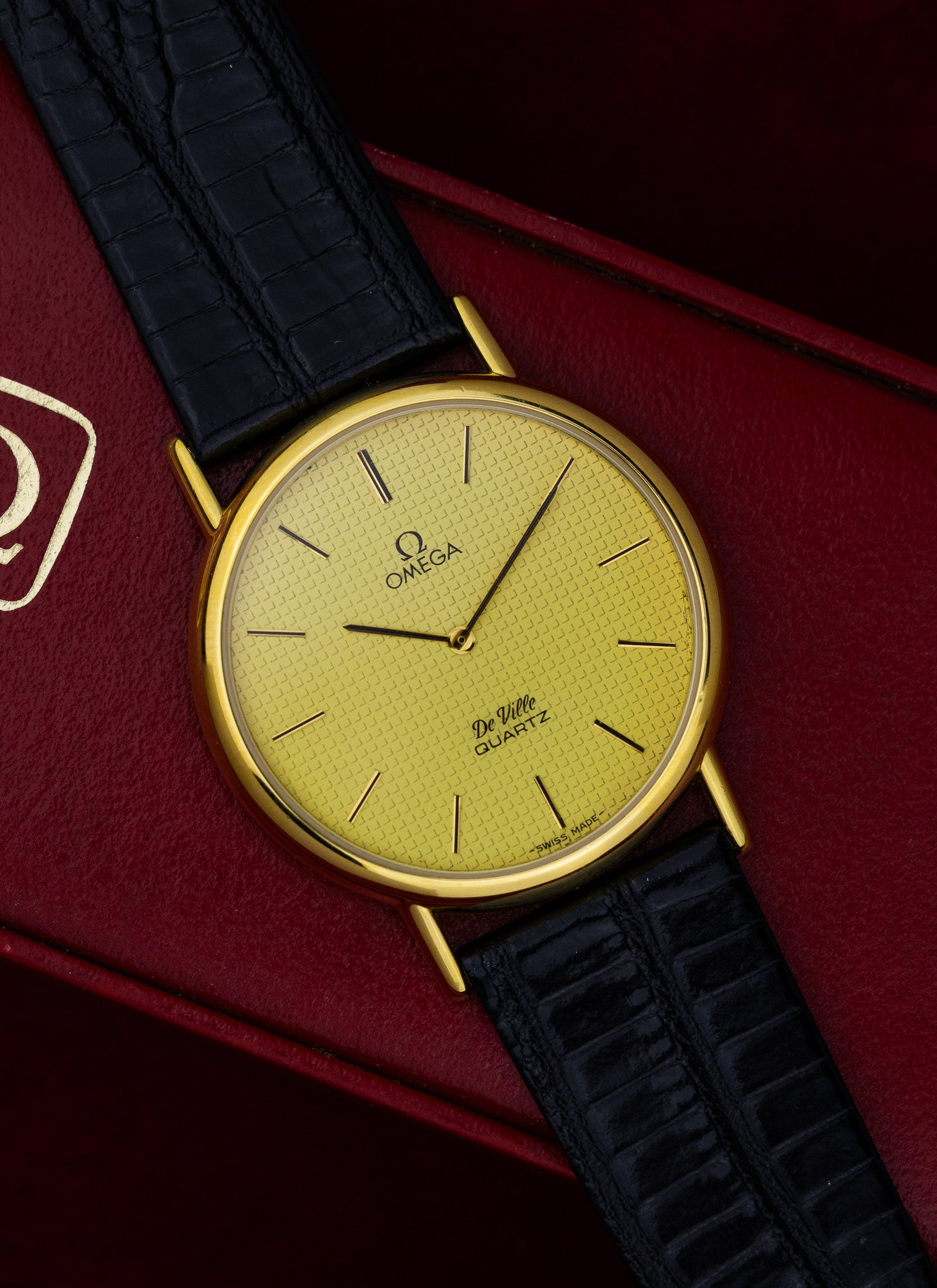 1980s Omega De Ville Waffle Dial 191.0092 cal. 1351 Box