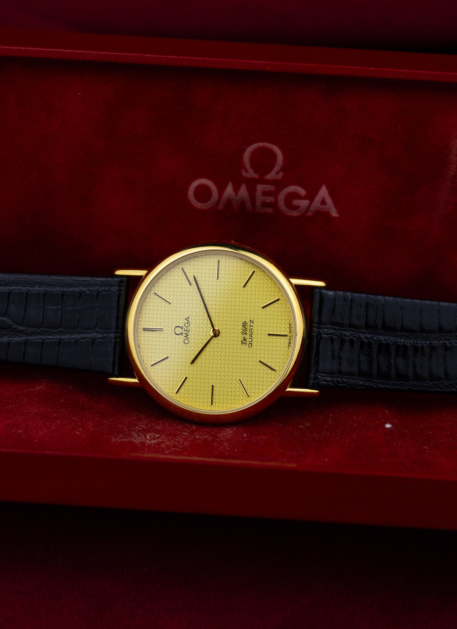 1980s Omega De Ville Waffle Dial 191.0092 cal. 1351 Box