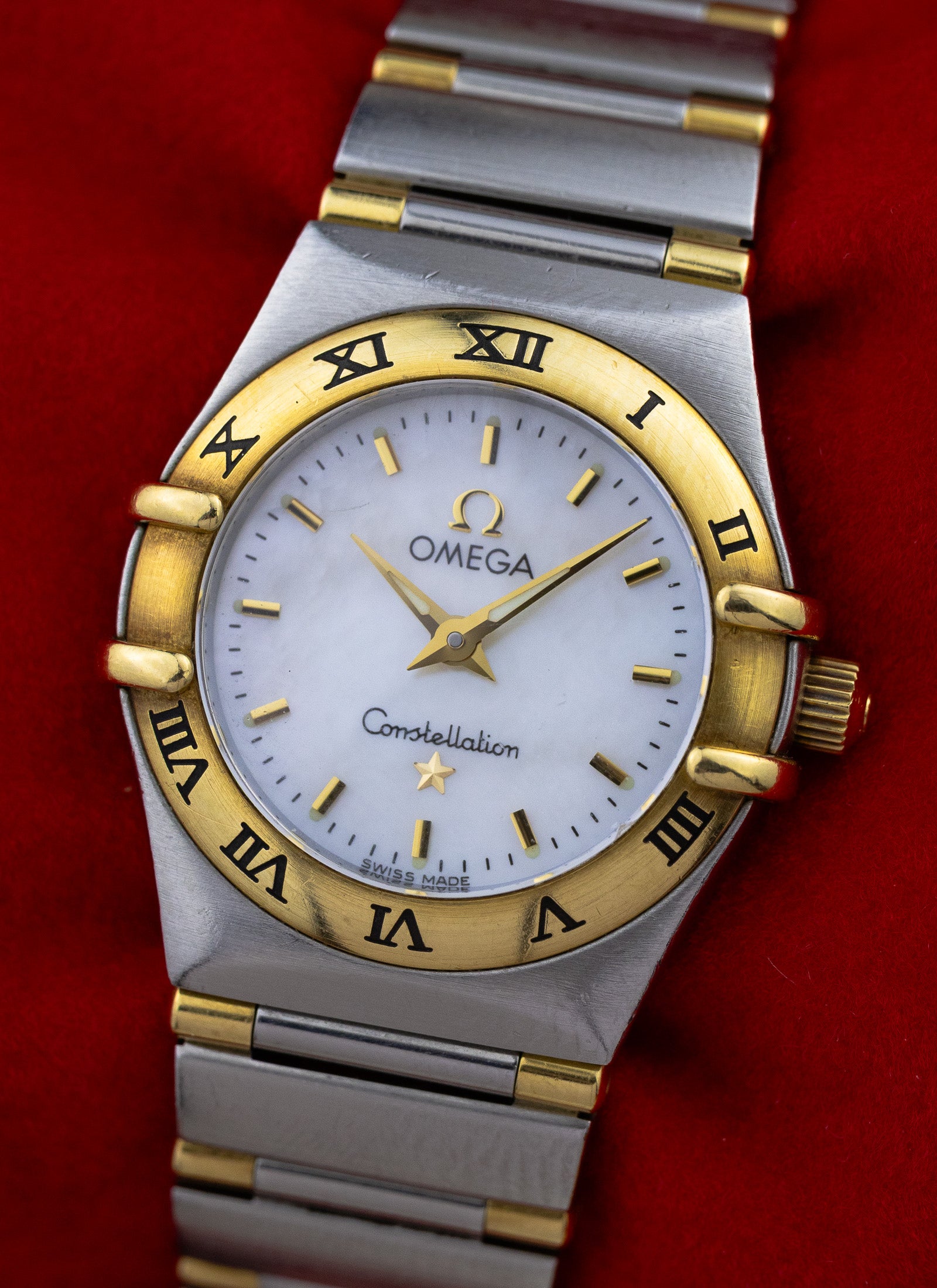 1998 Lady Omega Constellation Bicolor MOP Dial 795.1203 cal. 1456 Box