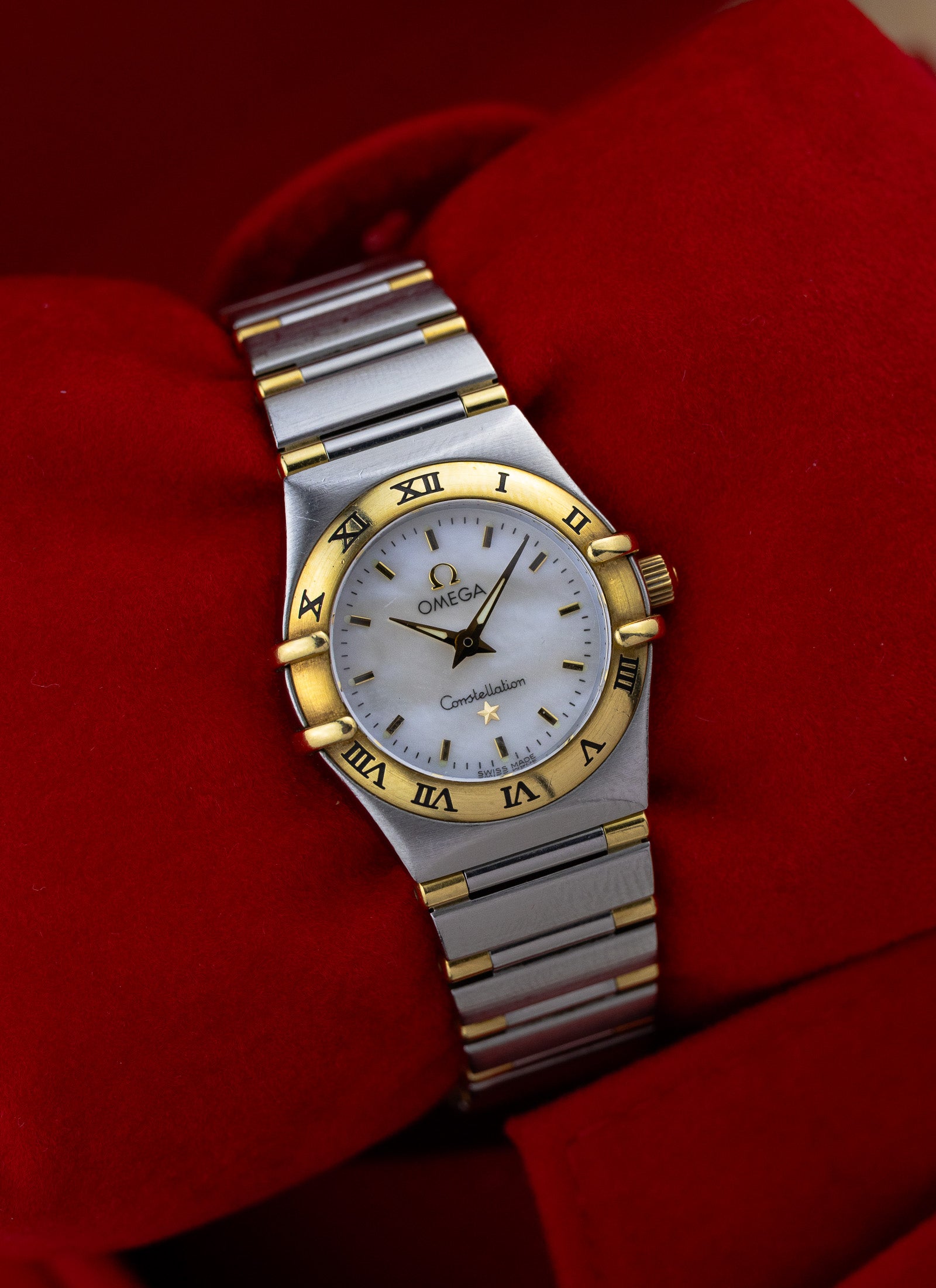 1998 Lady Omega Constellation Bicolor MOP Dial 795.1203 cal. 1456 Box