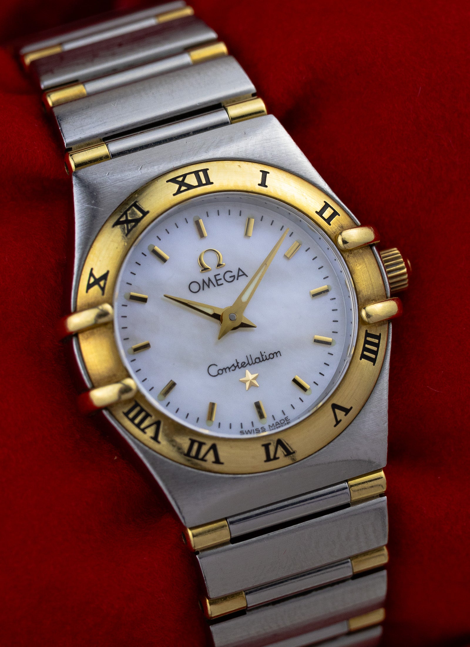 1998 Lady Omega Constellation Bicolor MOP Dial 795.1203 cal. 1456 Box
