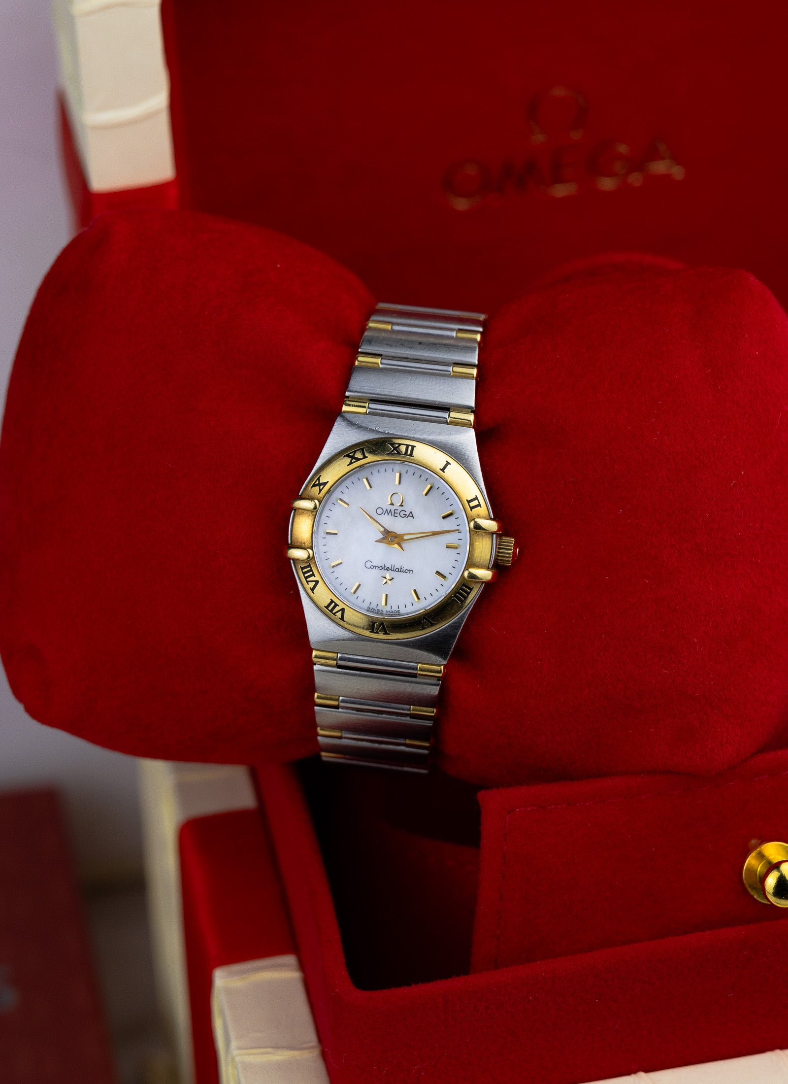 1998 Lady Omega Constellation Bicolor MOP Dial 795.1203 cal. 1456 Box