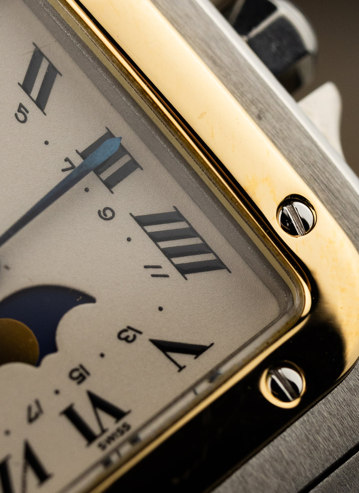 1990s Cartier Santos Moonphase Bicolor 119901 Box Serviced