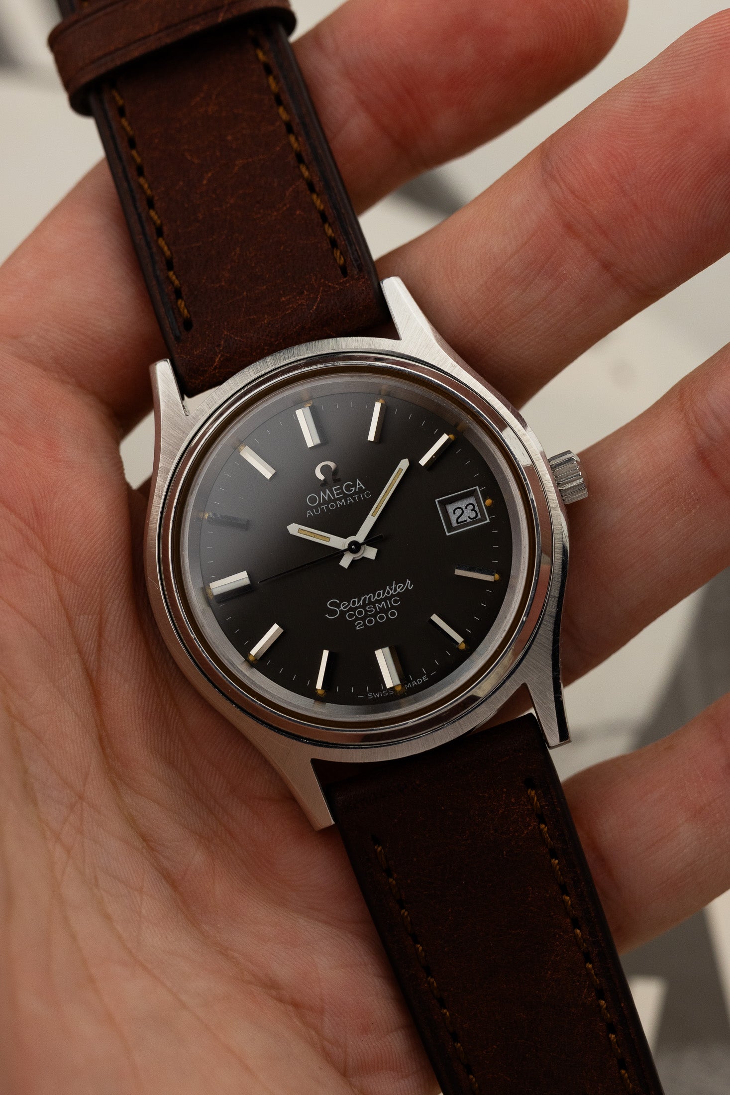 1970s Omega Seamaster Cosmic 2000 166.128 cal. 1012 Grey Dial Serviced