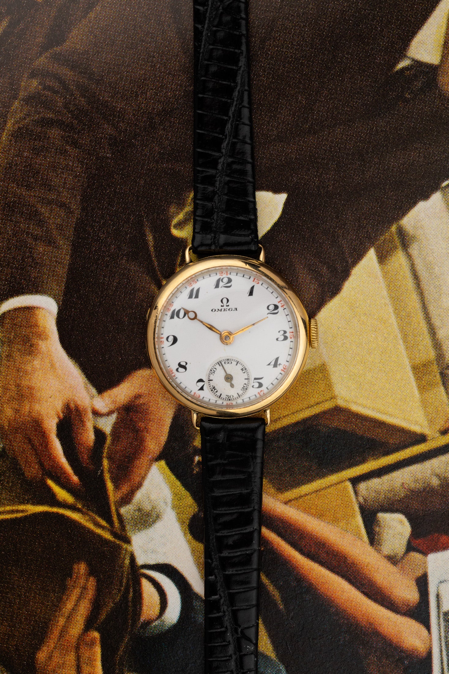 1923 14K Ladies Omega Trench Watch Serviced