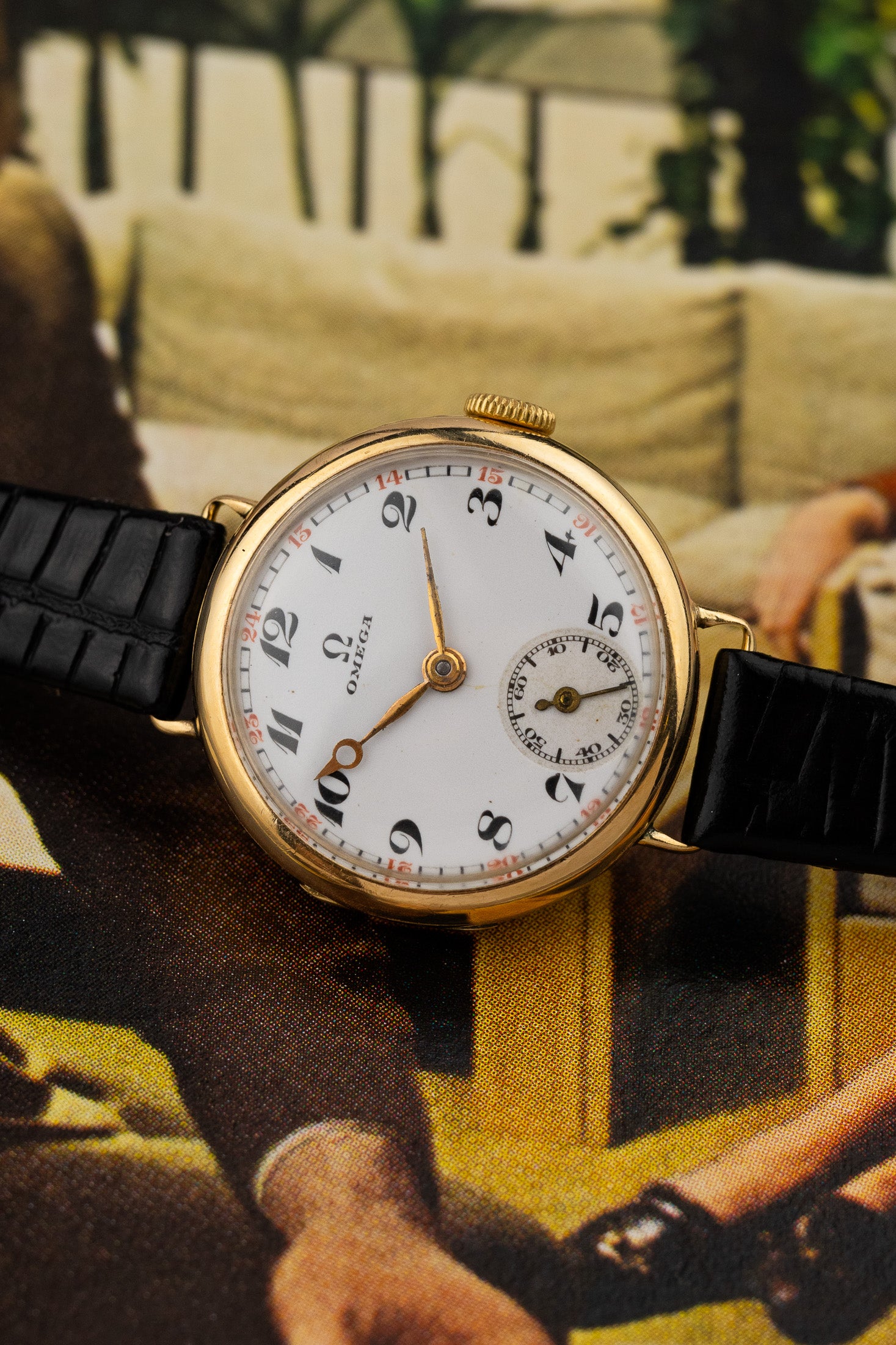 1923 14K Ladies Omega Trench Watch Serviced