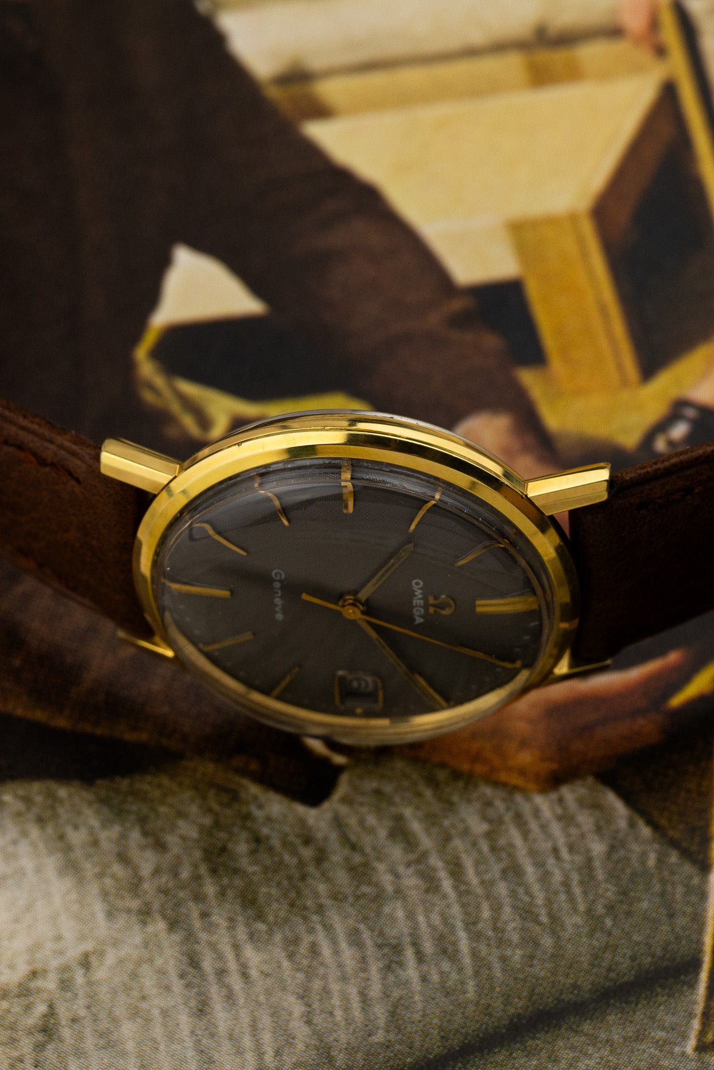 1968 Omega Geneve 132.00019 cal. 613 Grey Linen Dial