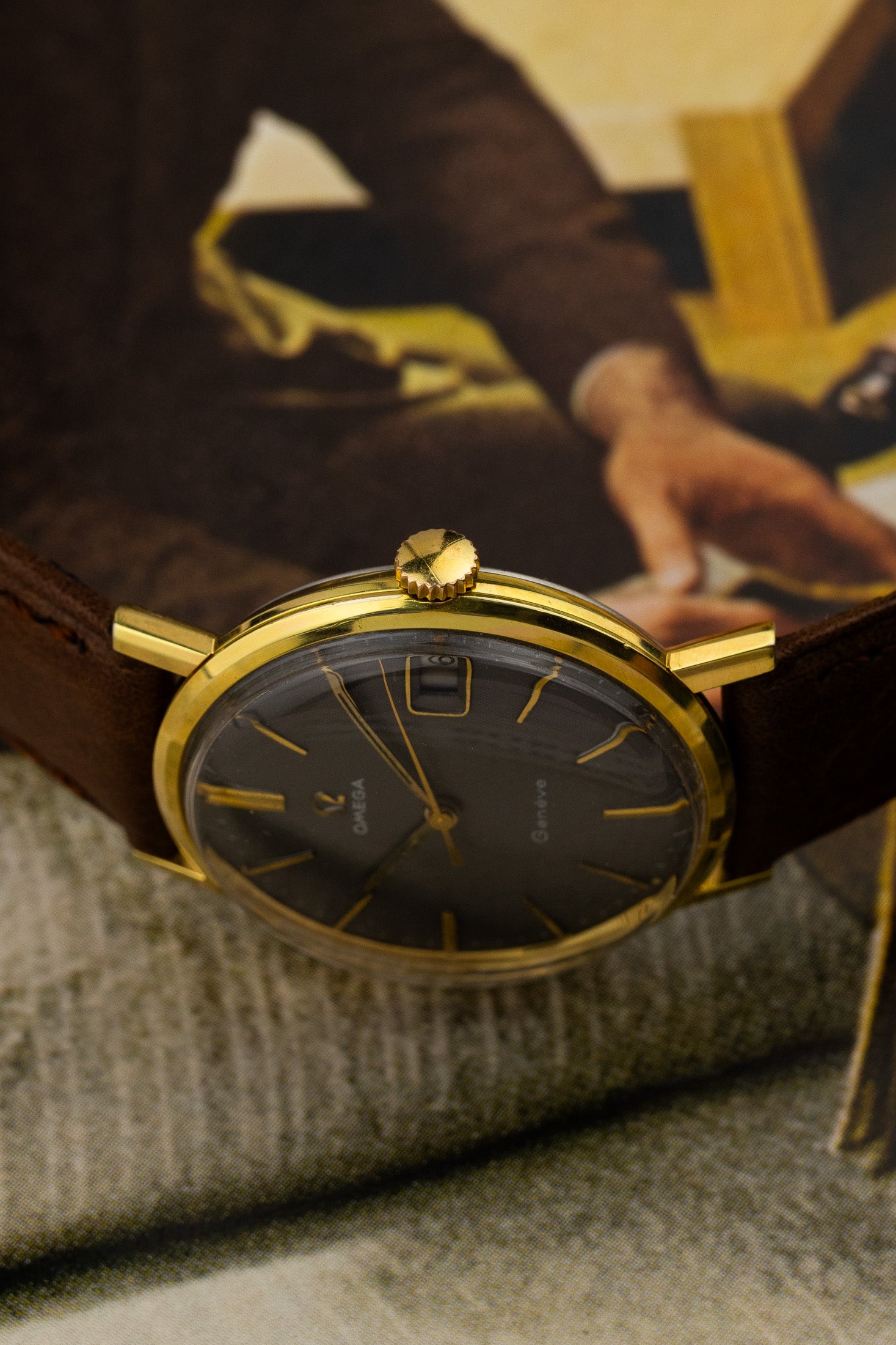 1968 Omega Geneve 132.00019 cal. 613 Grey Linen Dial