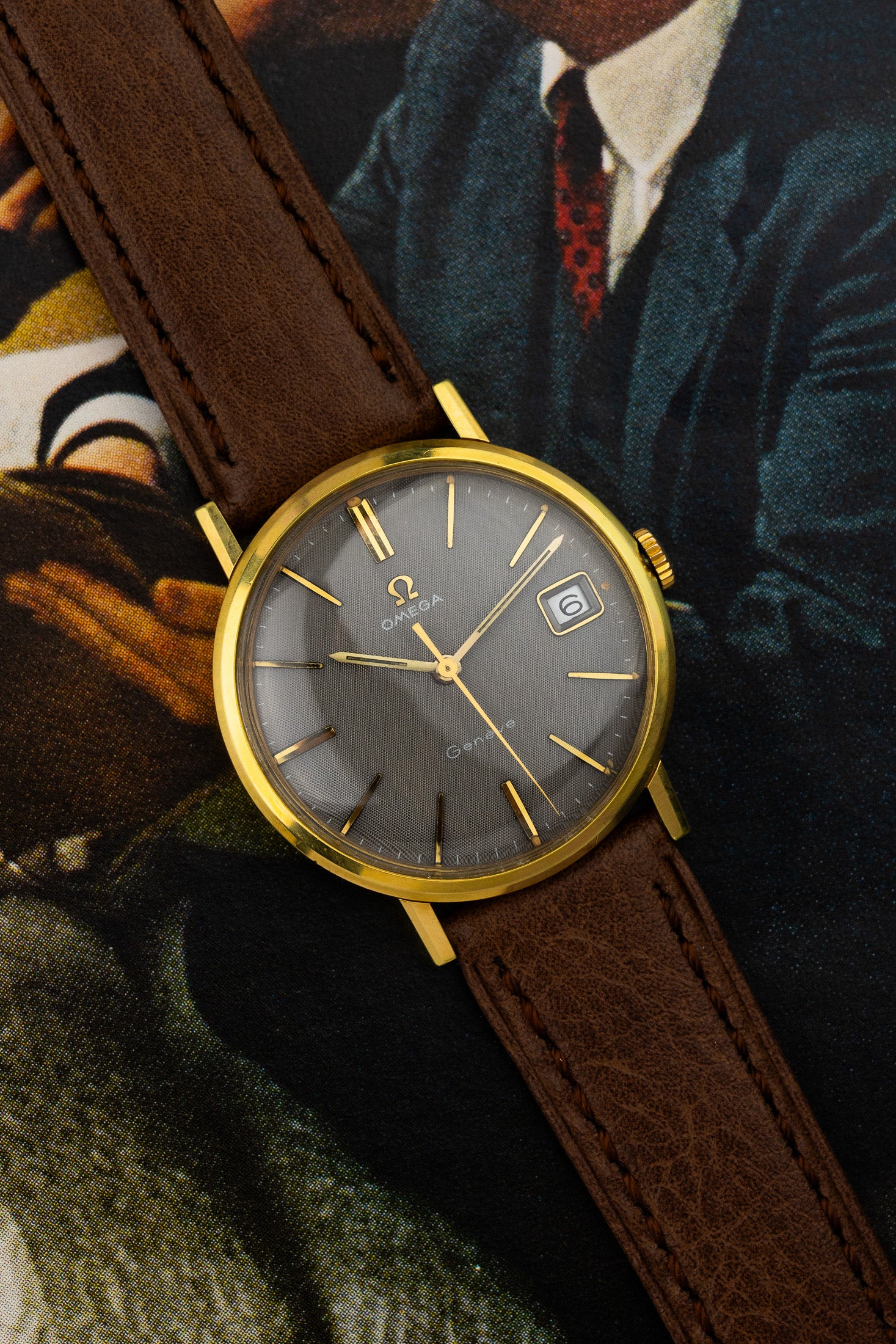 1968 Omega Geneve 132.00019 cal. 613 Grey Linen Dial