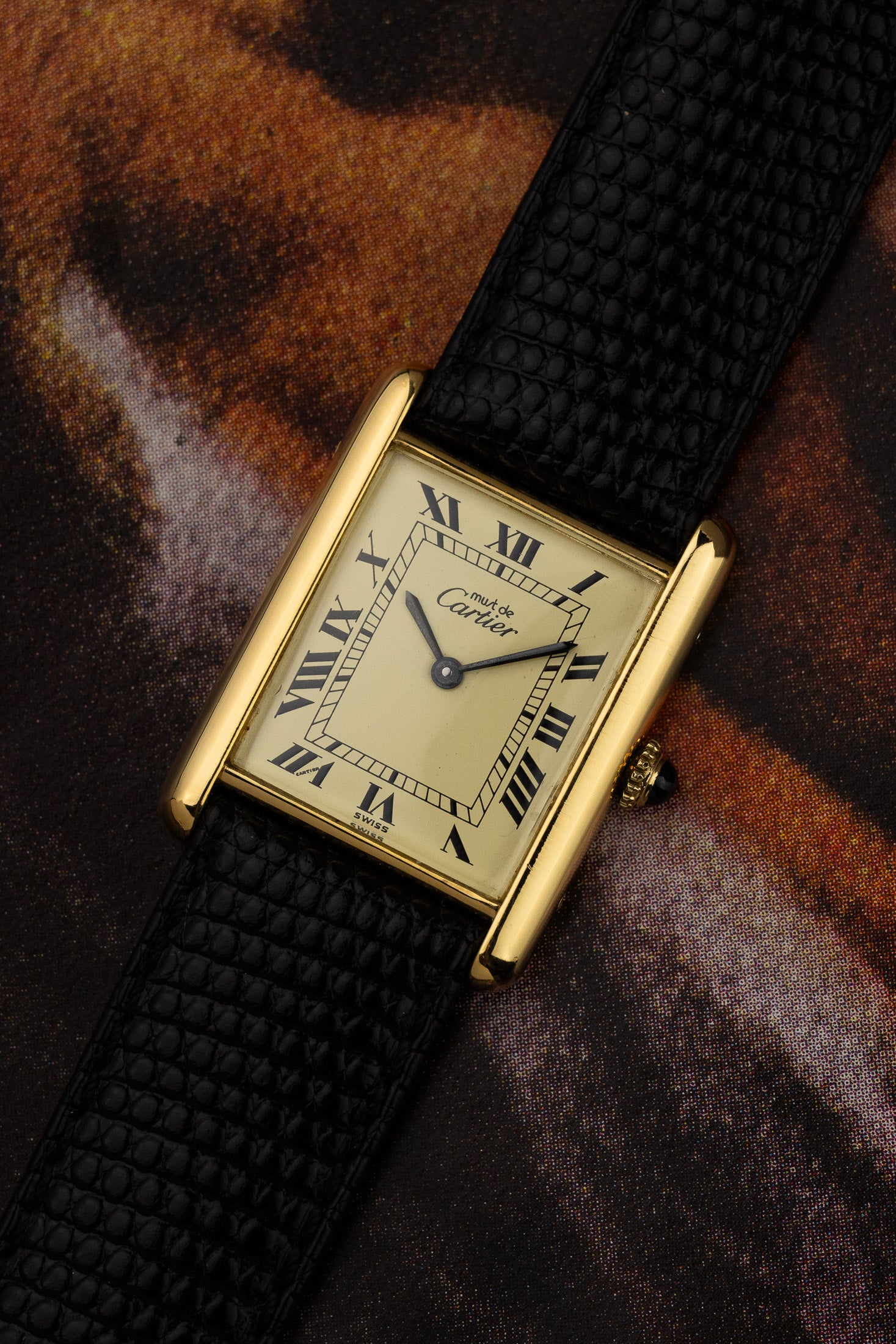 His & Hers Must de Cartier Tank Ivory Roman Dial Set