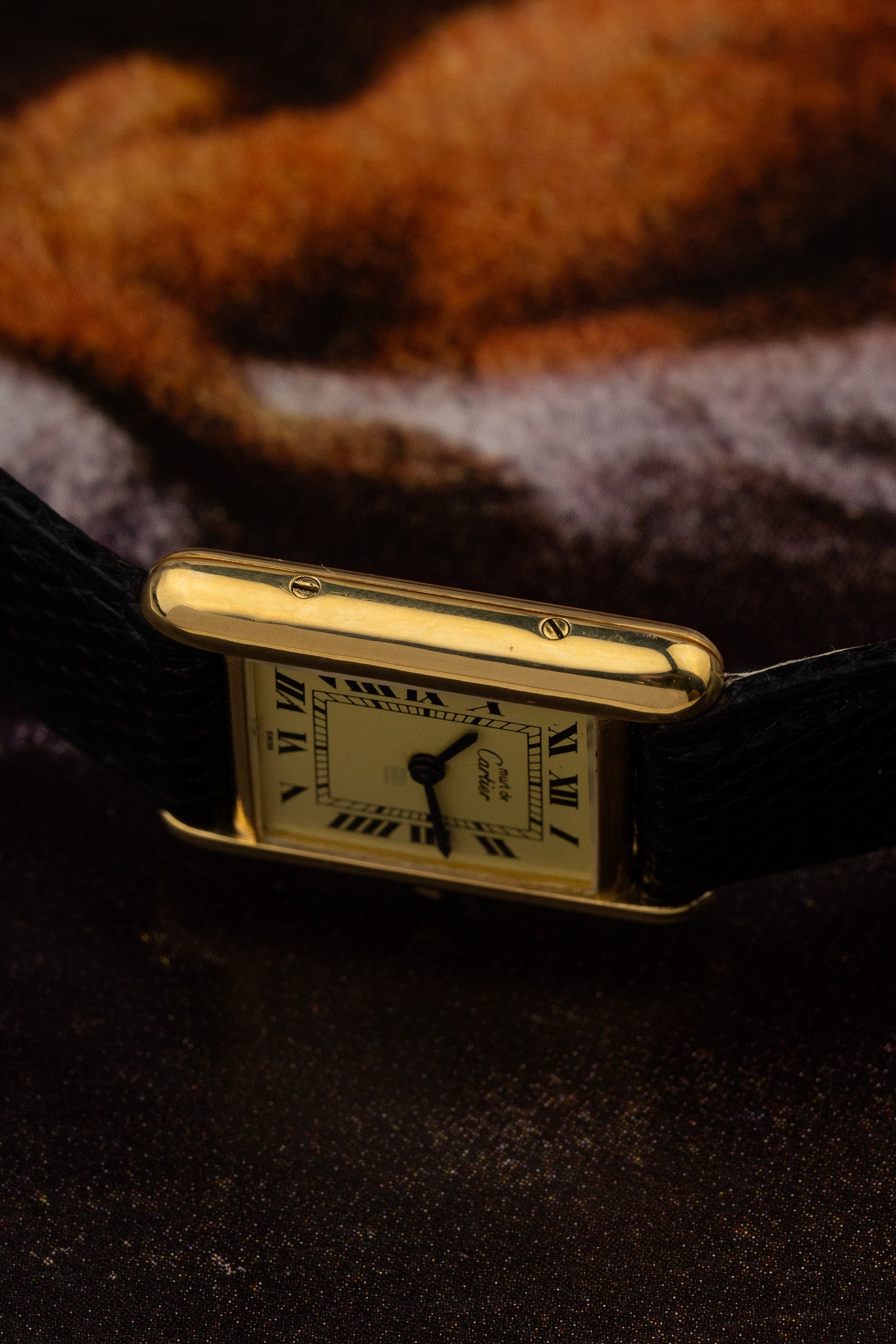 His & Hers Must de Cartier Tank Ivory Roman Dial Set