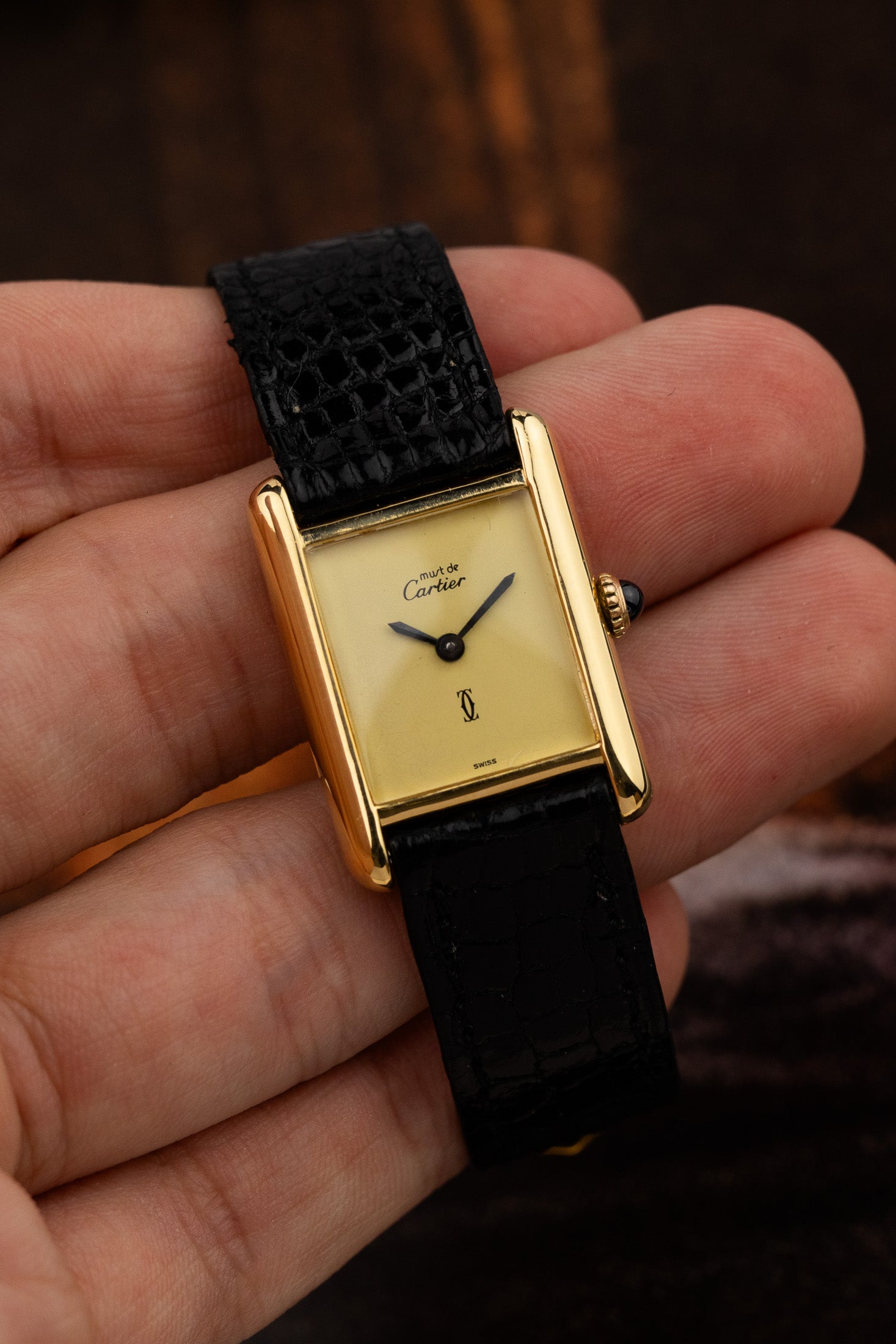 1980s Lady Must de Cartier Tank "Limoncello" Manual wind Serviced
