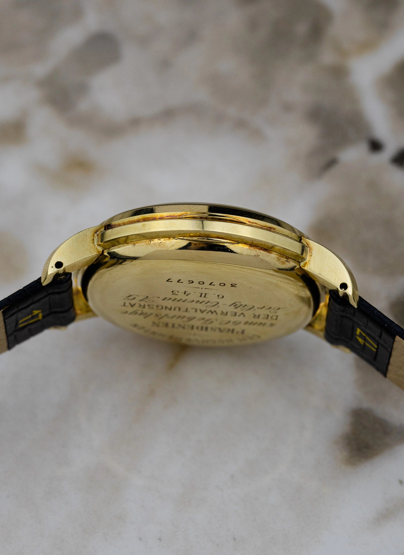 1943 14K Eterna Two Register Chronograph Valjoux 22