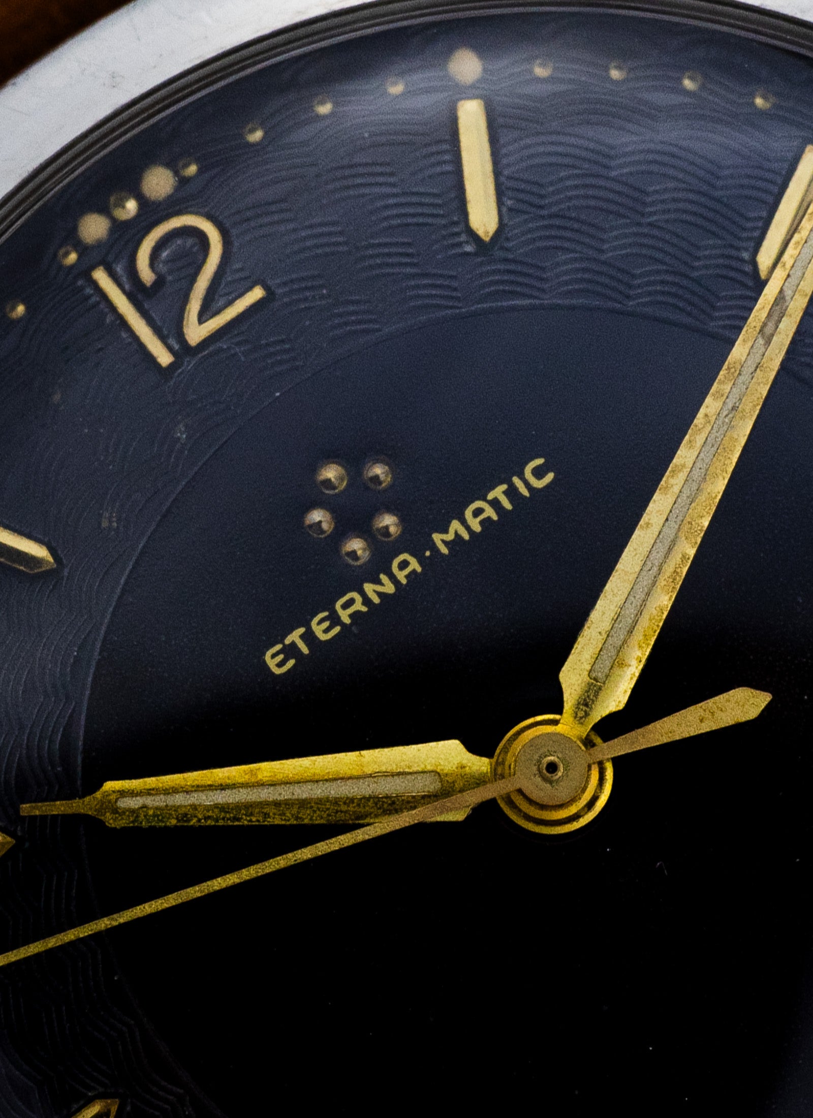 1960s Eterna Matic Black Gilt Dial cal. 1416U Serviced