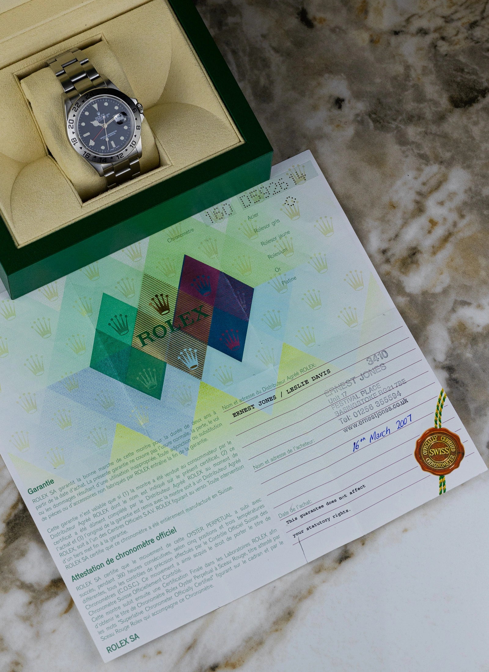 2007 Rolex Explorer II 16570 Full Set